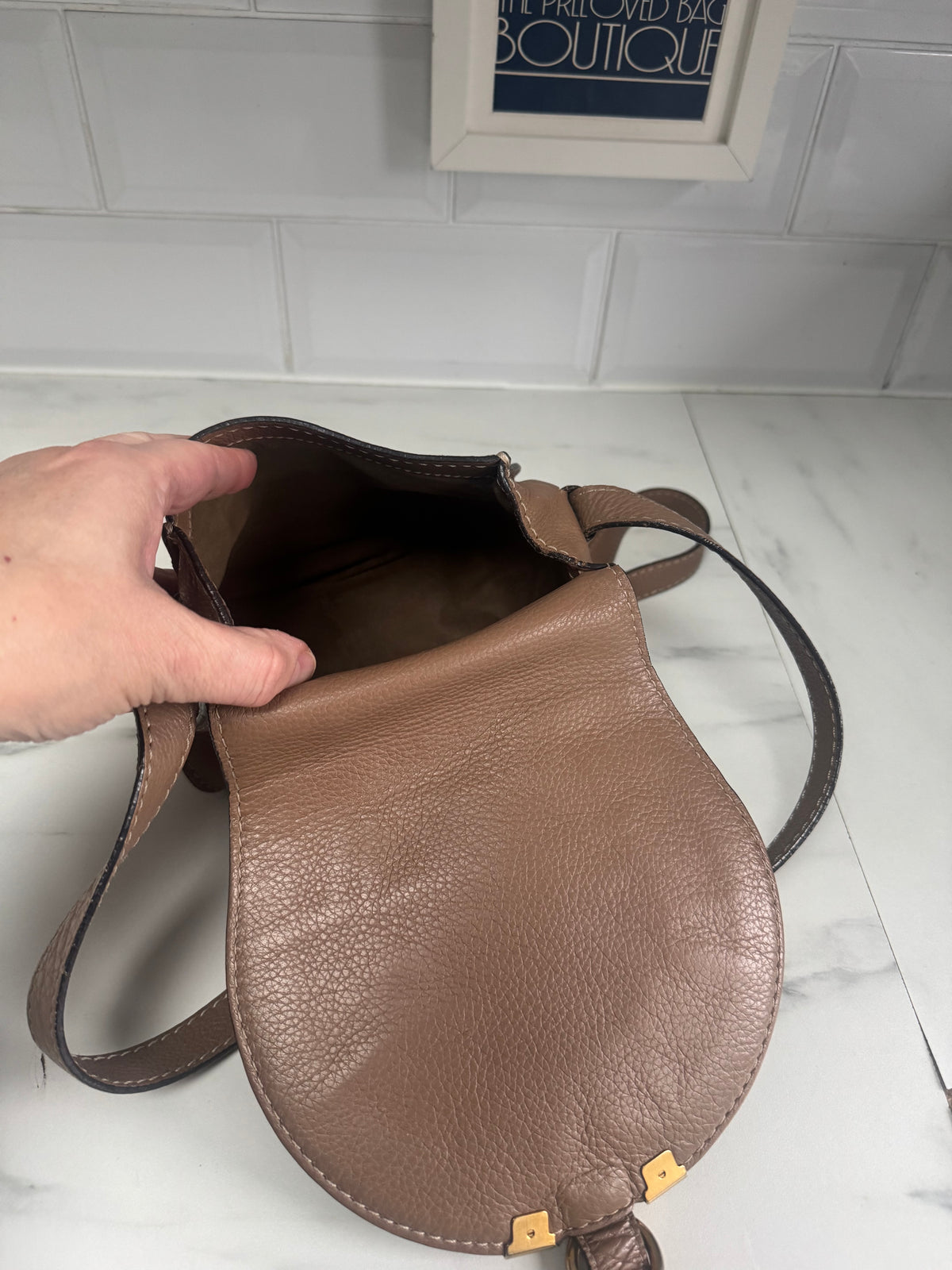 Chloé Mini Marcie Saddle Bag - Nut Brown