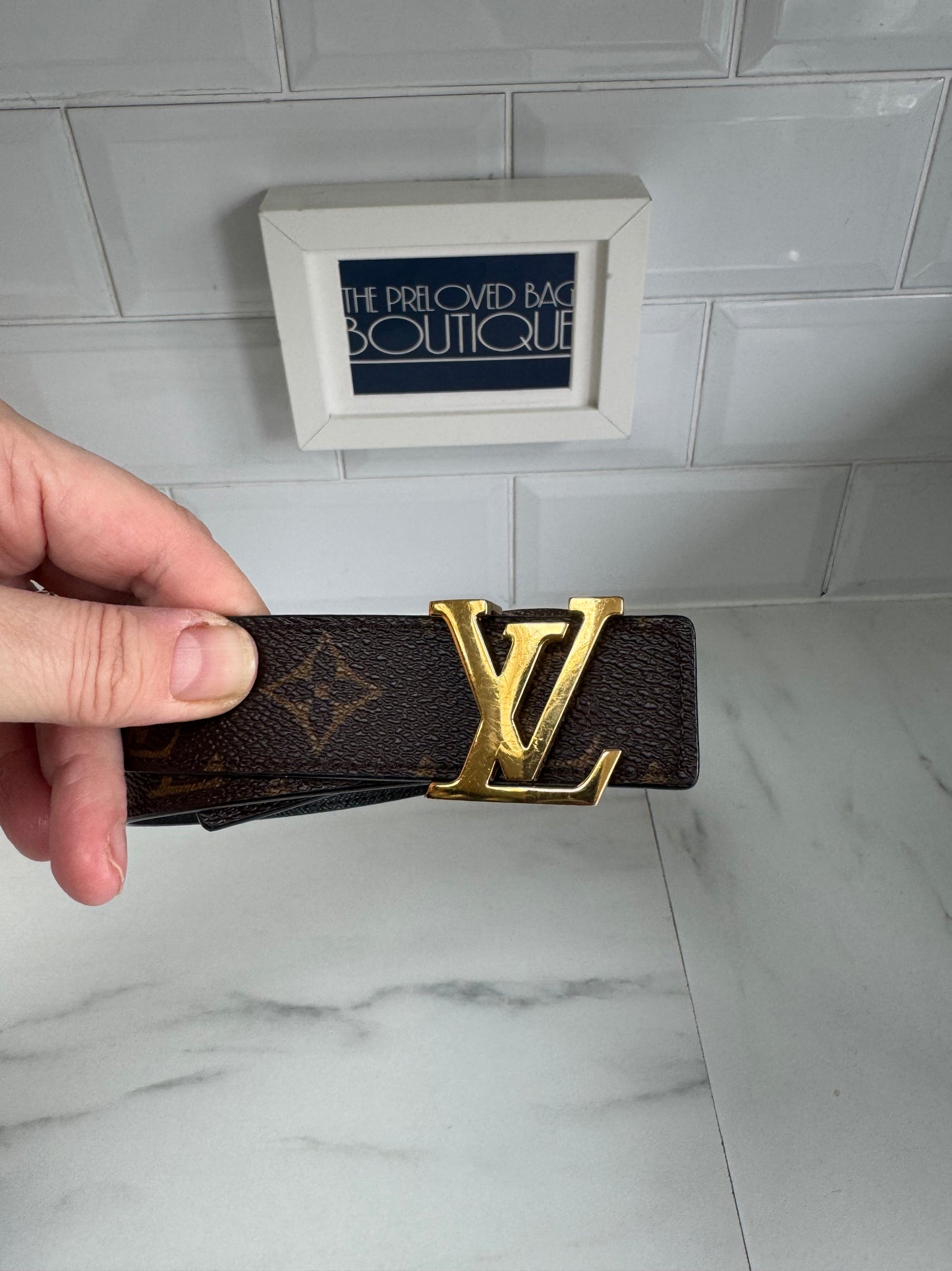 Louis Vuitton Initials Slim Monogram Belt - Brown