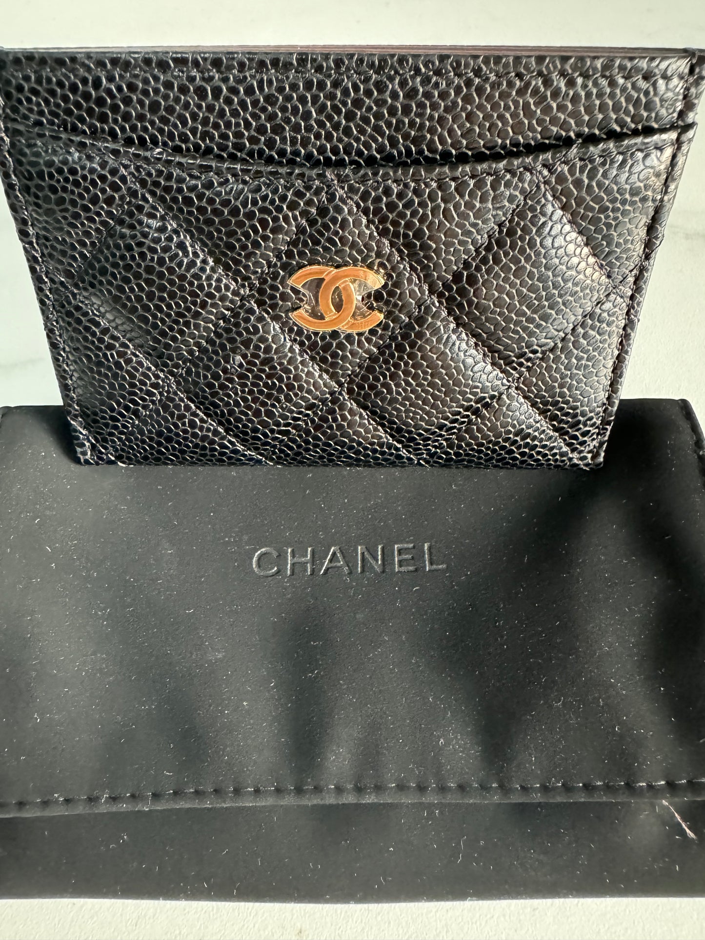 Chanel Classic Credit Card Slip Case Holder - Quilted Black Caviar