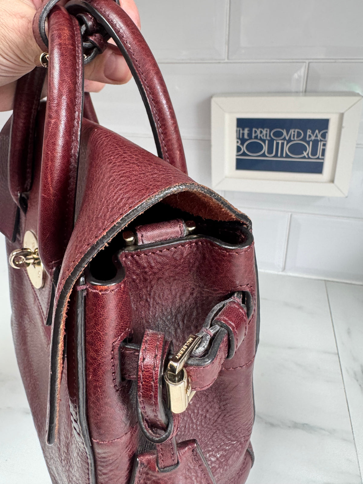 Mulberry “Limited Edition” Mini Cara Delevigne Backpack - Oxblood NVT