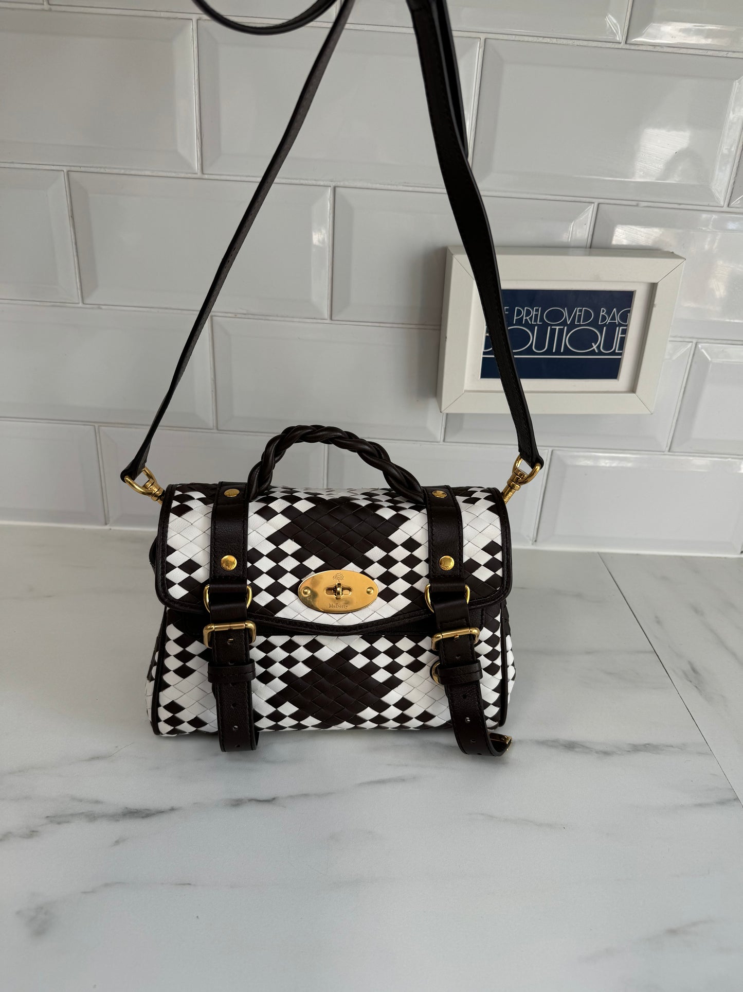 Mulberry Mini Alexa - Ebony and Ivory