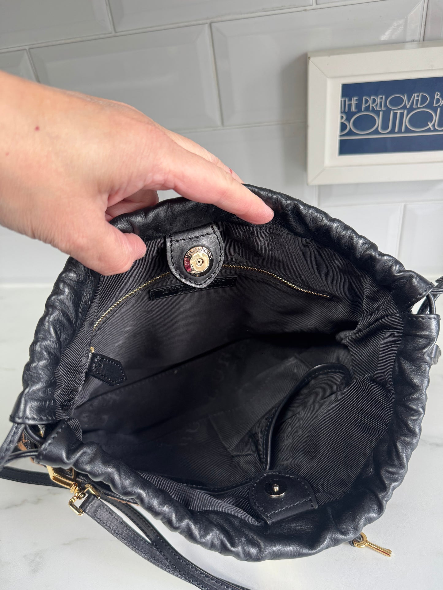 Burberry Little Crush Heart & Lock Bag - Brown and Black