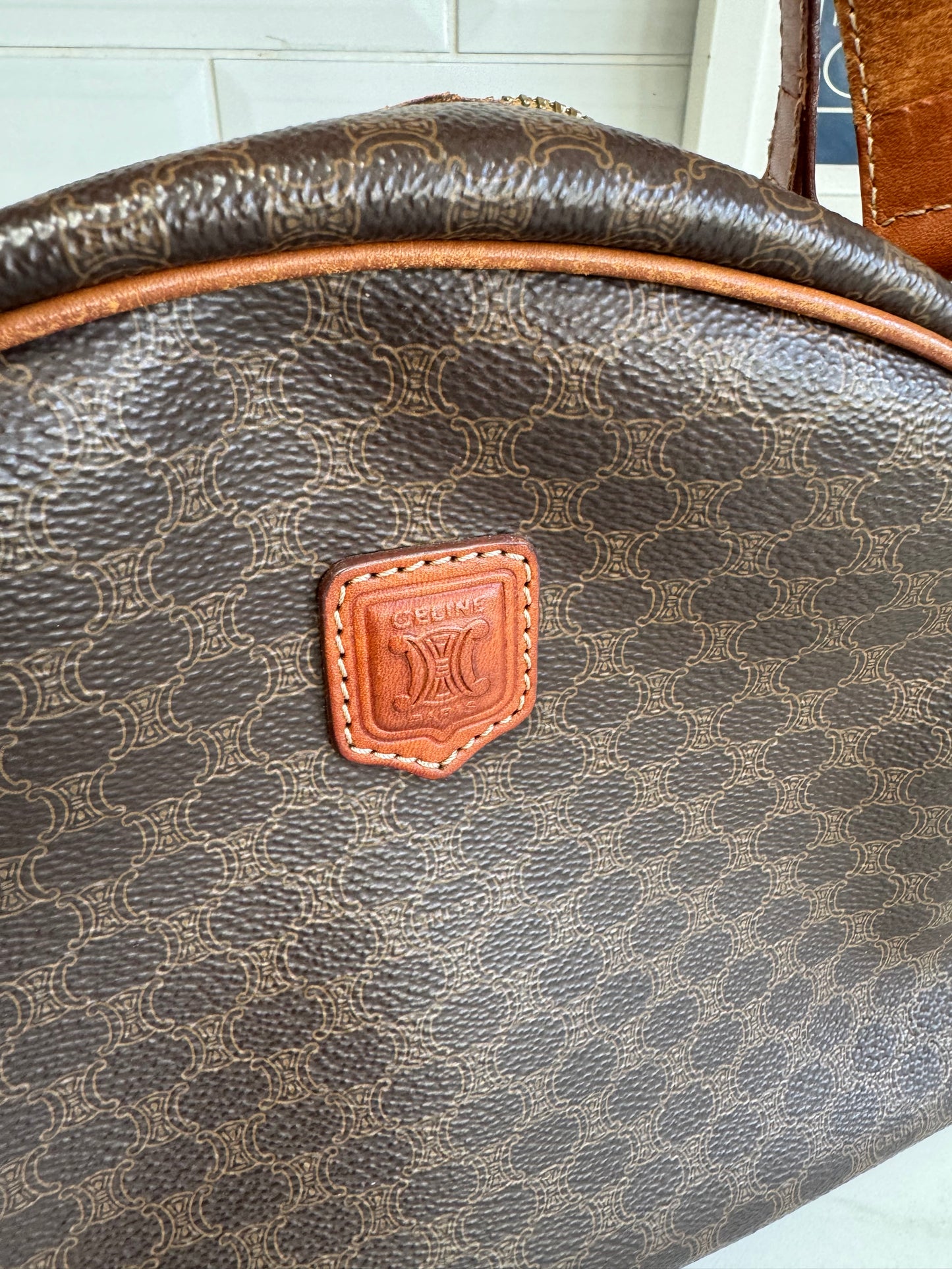 Celine Triomphe Macadam Small Vintage Bowling Bag - Monogram