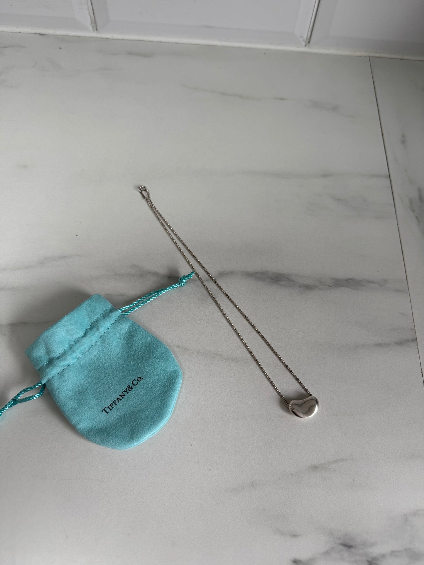 Tiffany & Co Elsa Peretti Bean Necklace - Silver