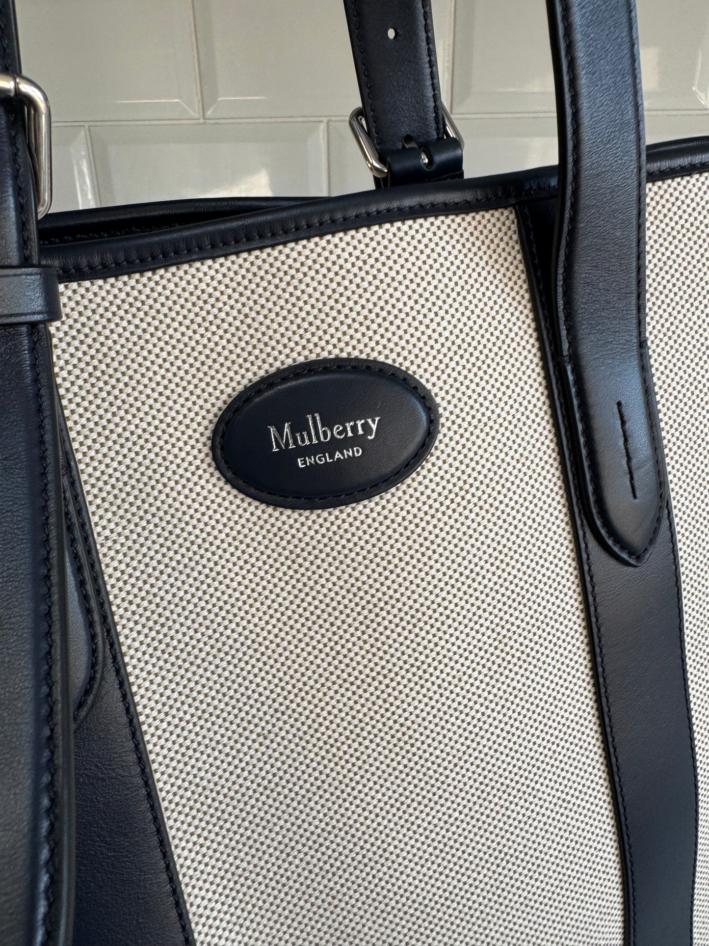 Mulberry Heritage tote - Canvas and Midnight Smooth Calf