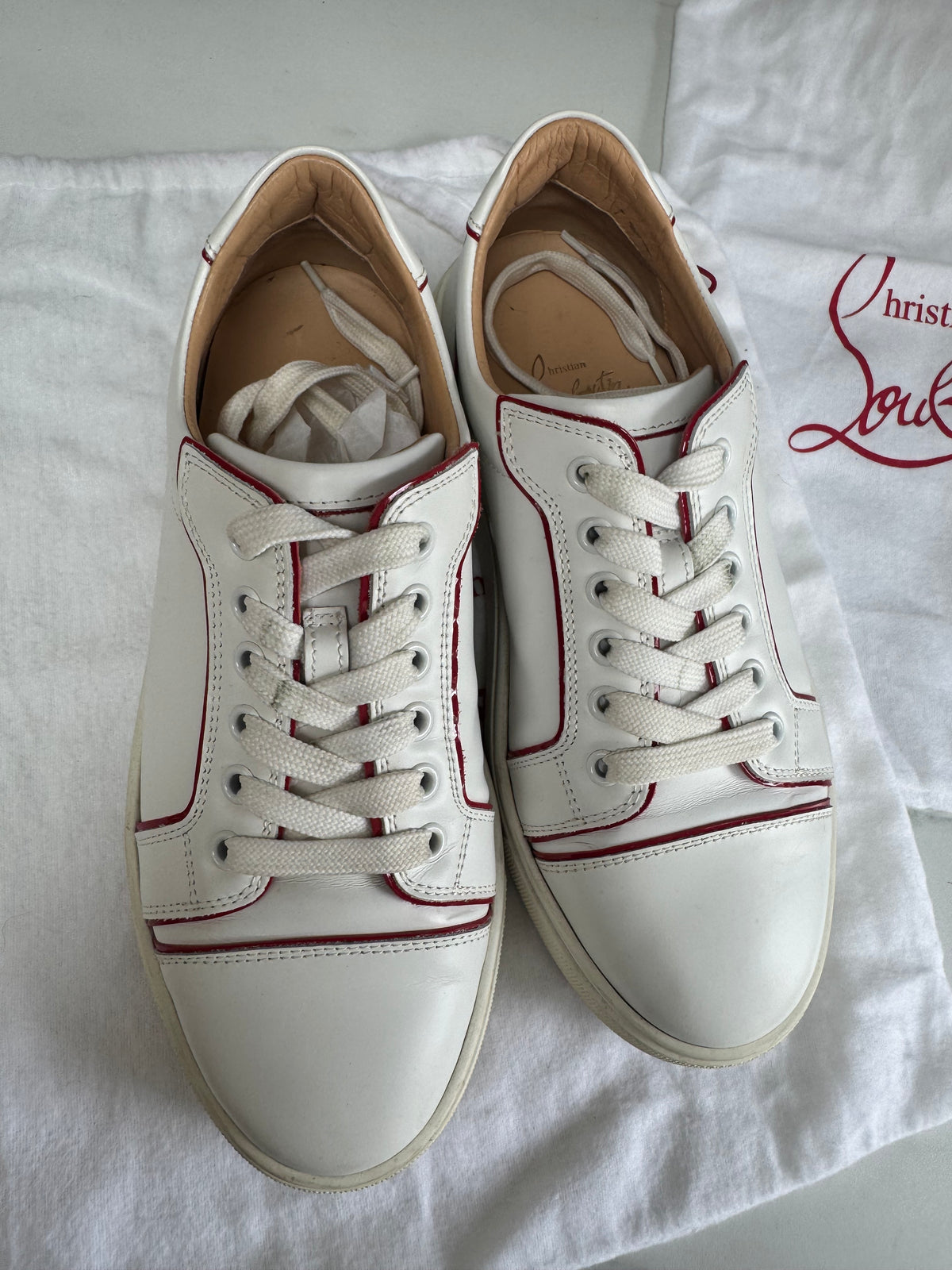 Christian Louboutin Viera Sneakers - White and Red
