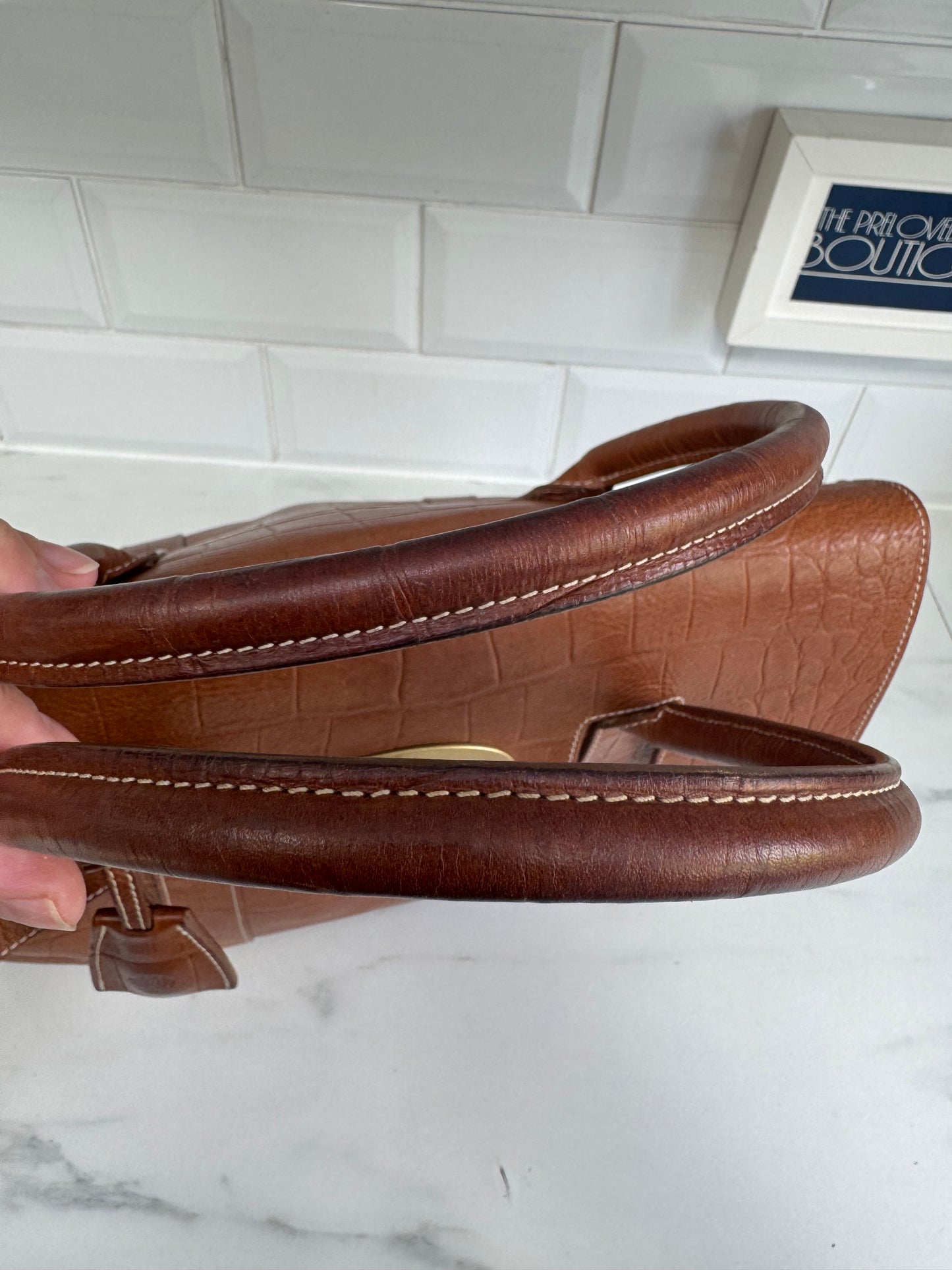 Mulberry Croc Embossed Bayswater - Oak