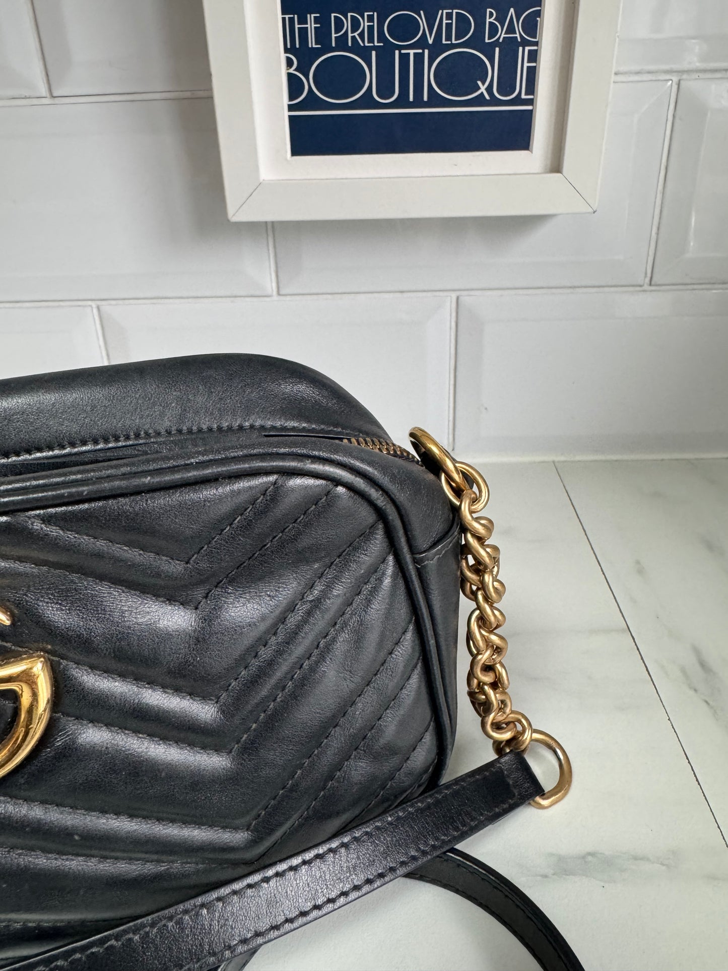 Gucci GG Mini Marmont Shoulder Bag - Black