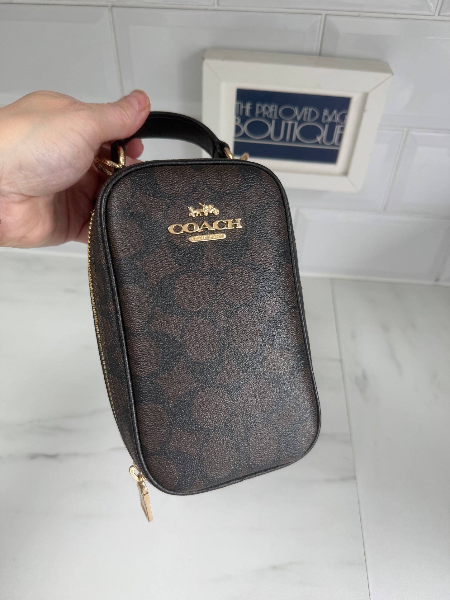 Coach Eva Crossbody Phone Bag - Brown