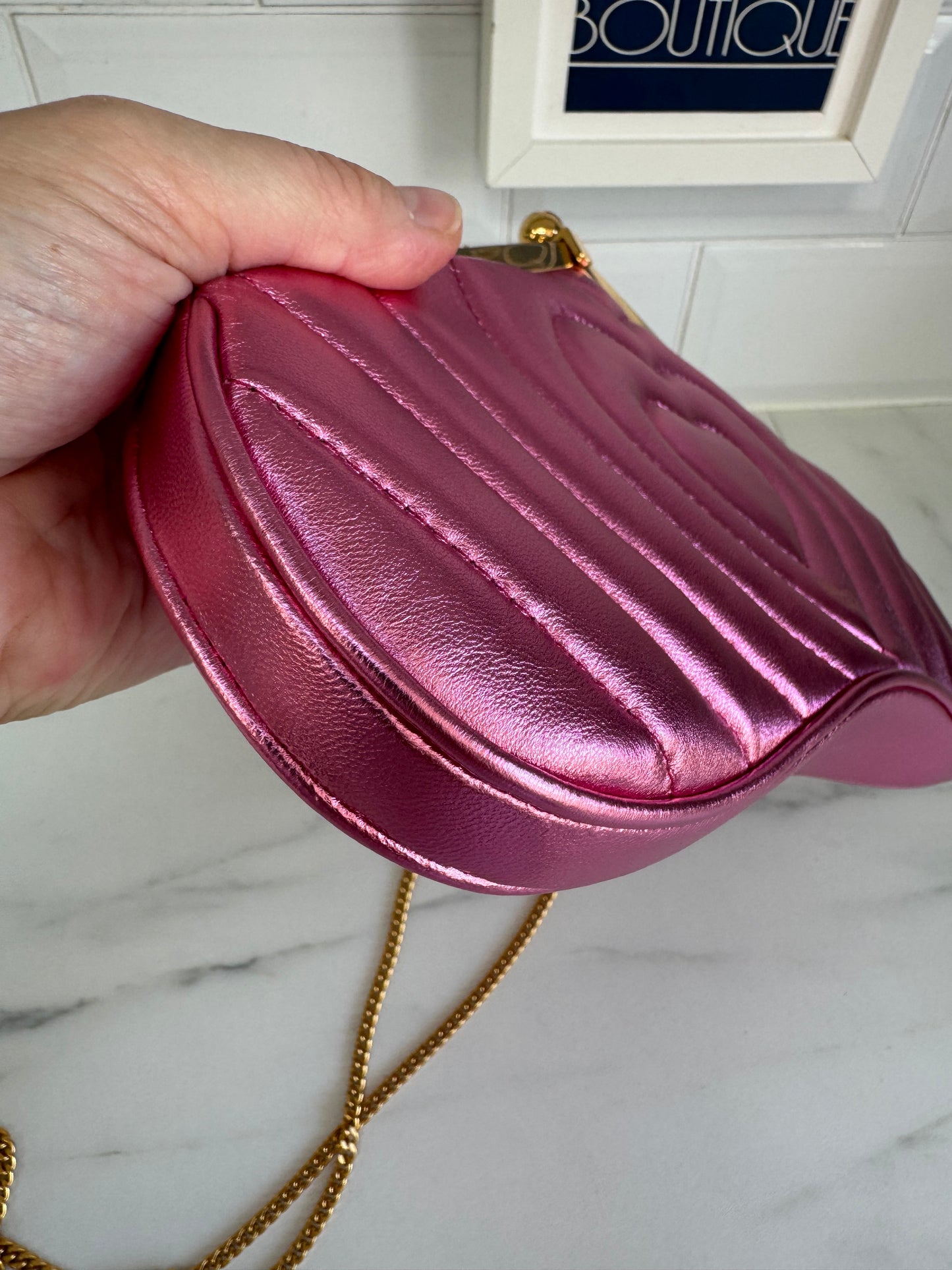 Mulberry Small Witney Heart Clutch - Metallic Pink