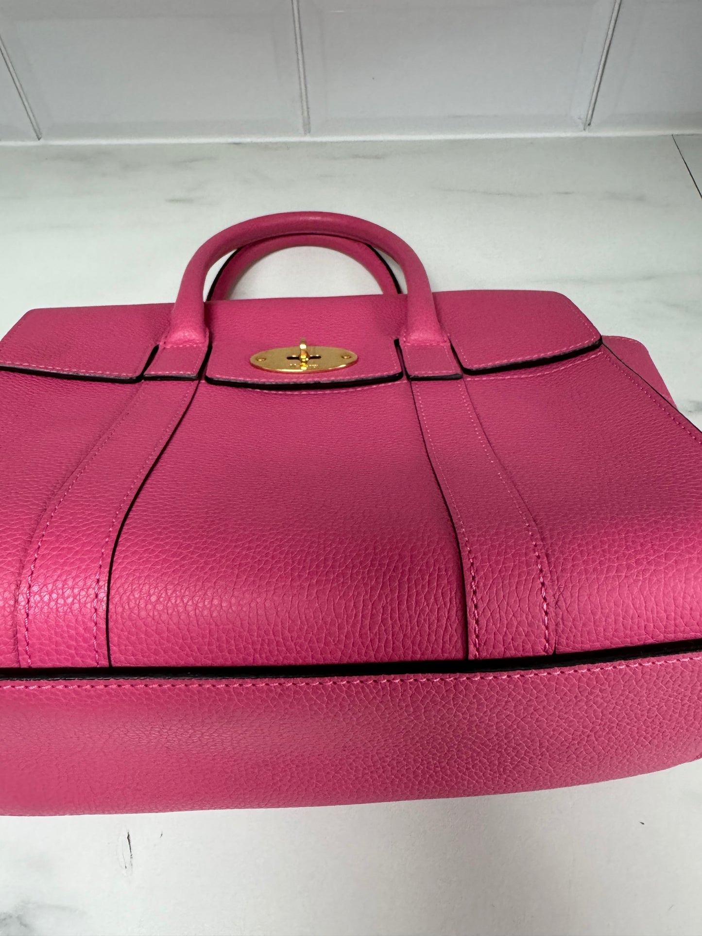 Mulberry Small Bayswater with strap - Candy Pink