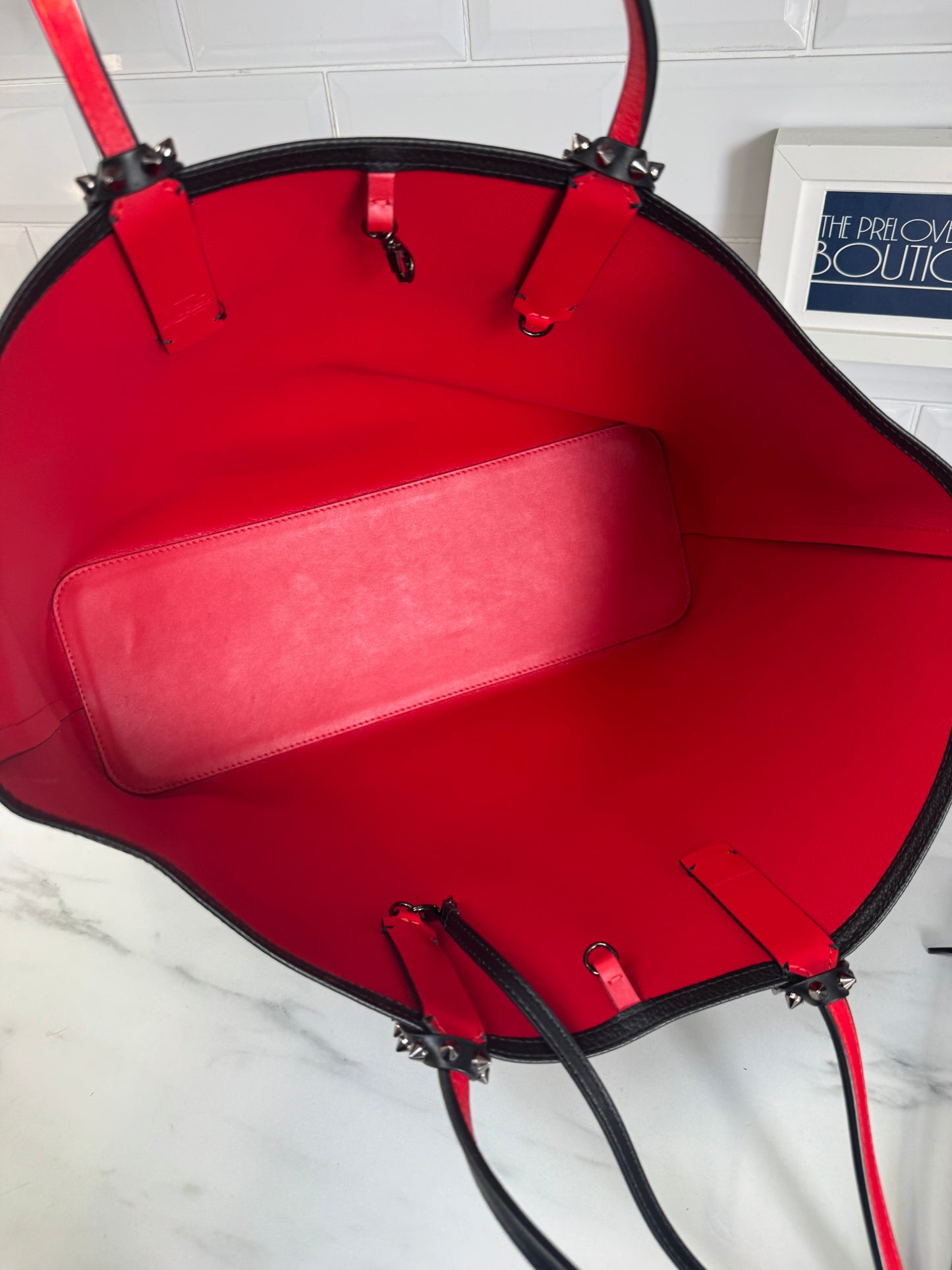 Christian Louboutin Cabata Tote - Black and Red