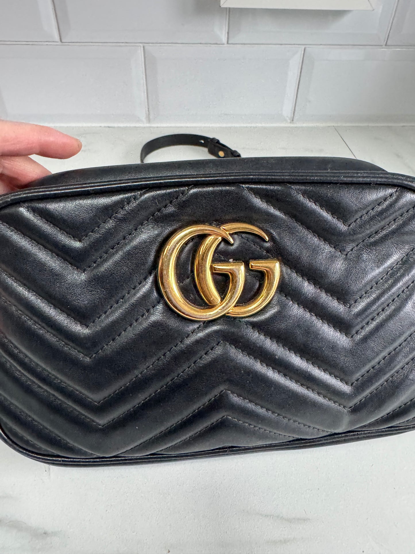 Gucci GG Mini Marmont Shoulder Bag - Black