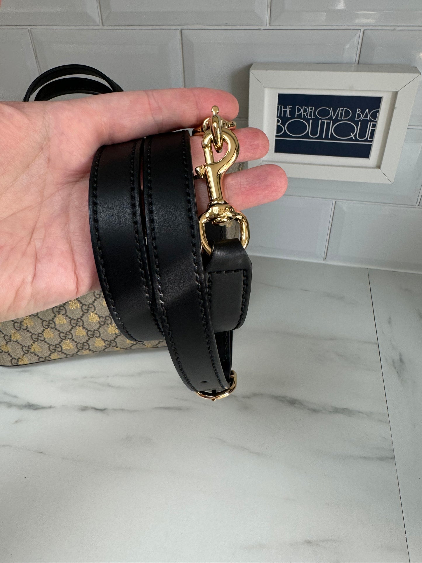 Gucci Limited Edition GGMonogram Supreme Bees Tote - Brown & Gold