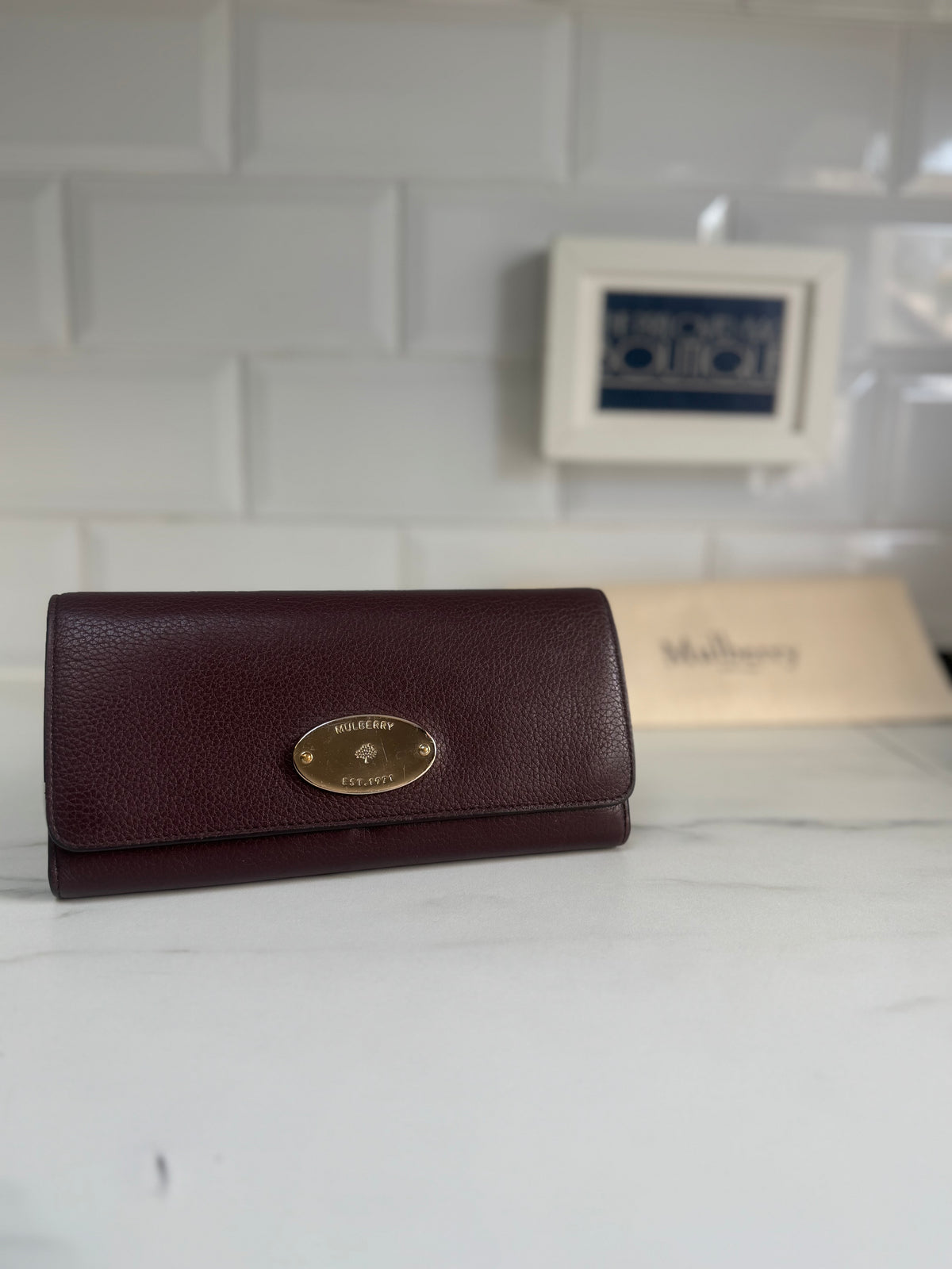 Mulberry Continental Plaque Wallet - Oxblood
