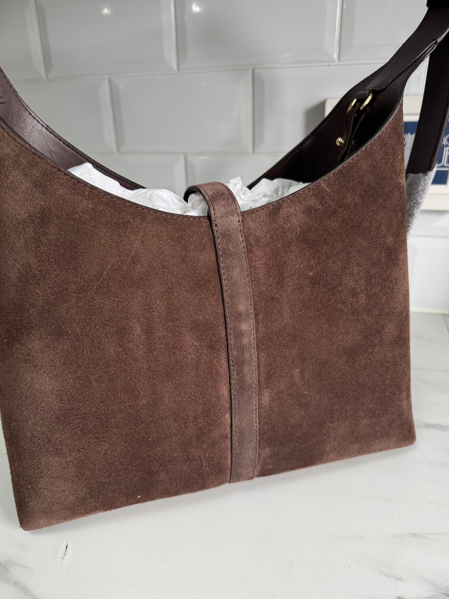 Strathberry Kite Hobo - Chocolate Suede