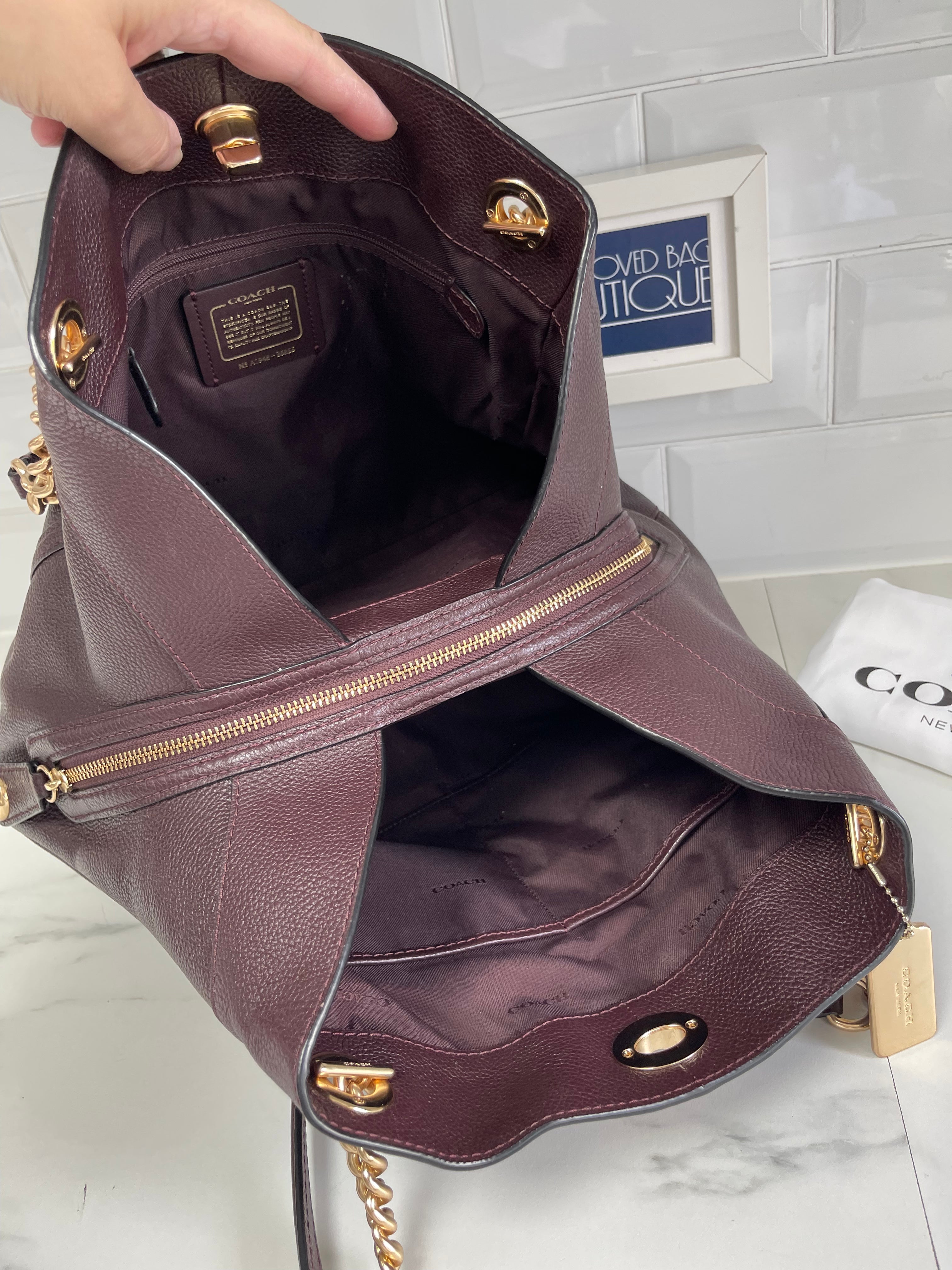 Coach Turnlock Edie Burgundy The Preloved Bag Boutique