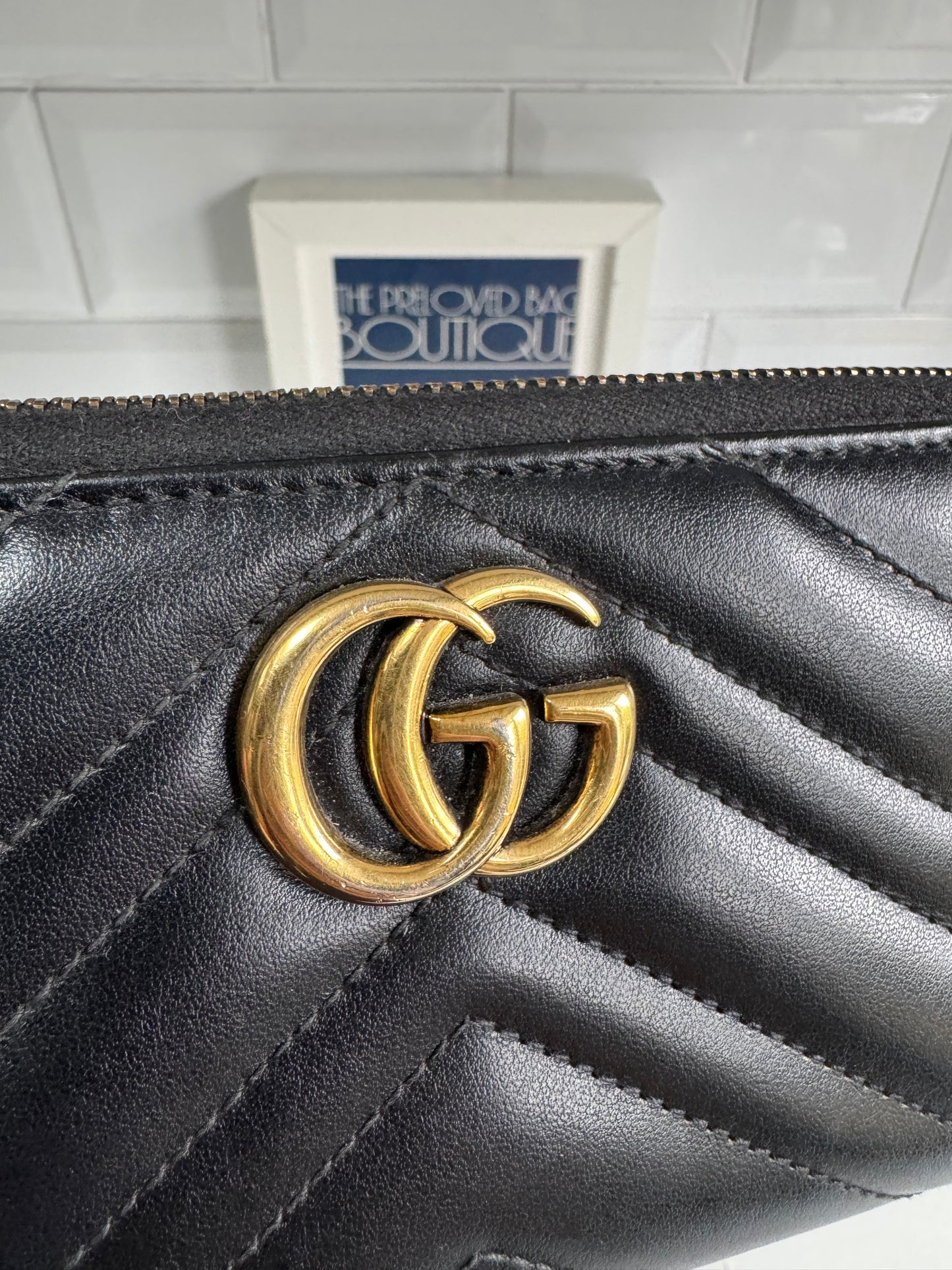 Gucci GG Marmont Zip Around Wallet - Black