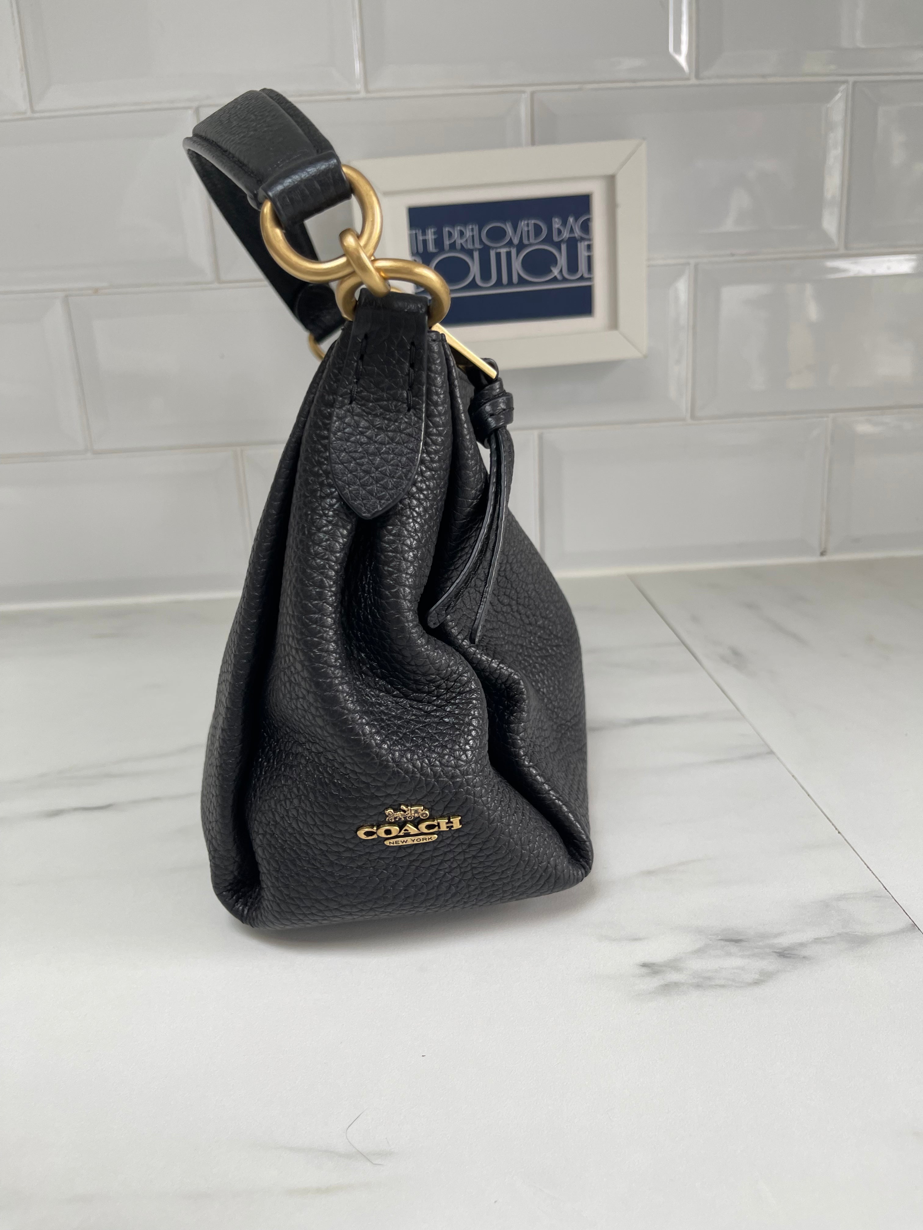 Black coach purse with silver online hardware