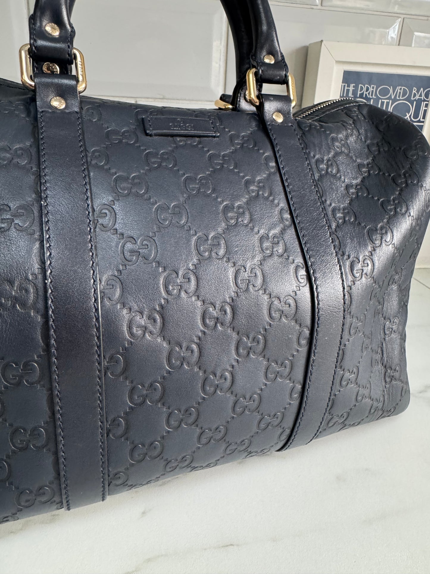 Gucci Boston Guccissima Joy Hold-all - Navy