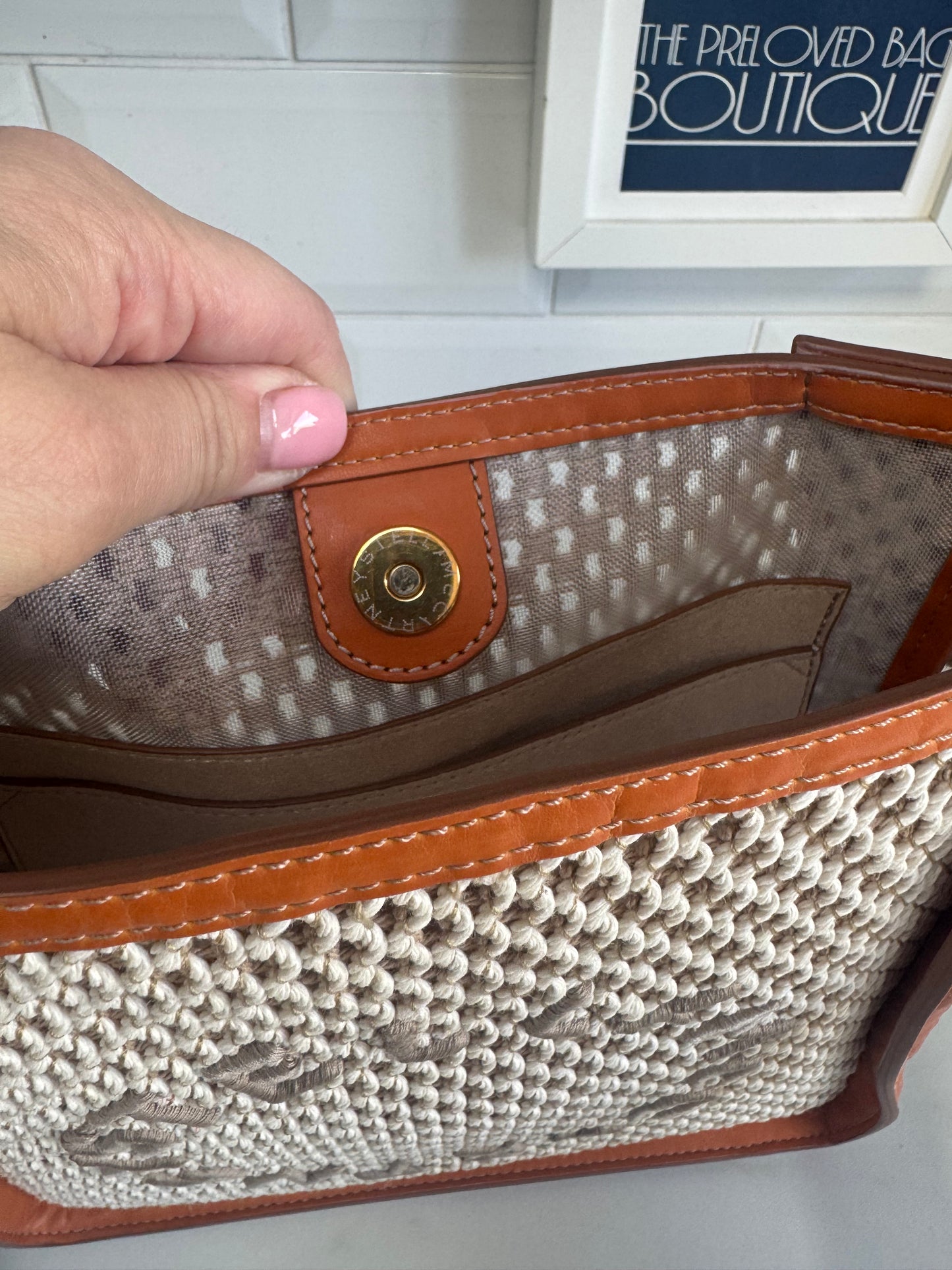 Stella McCartney Eco Mesh Rope Crossbody bag - Tan, Beige and Ivory