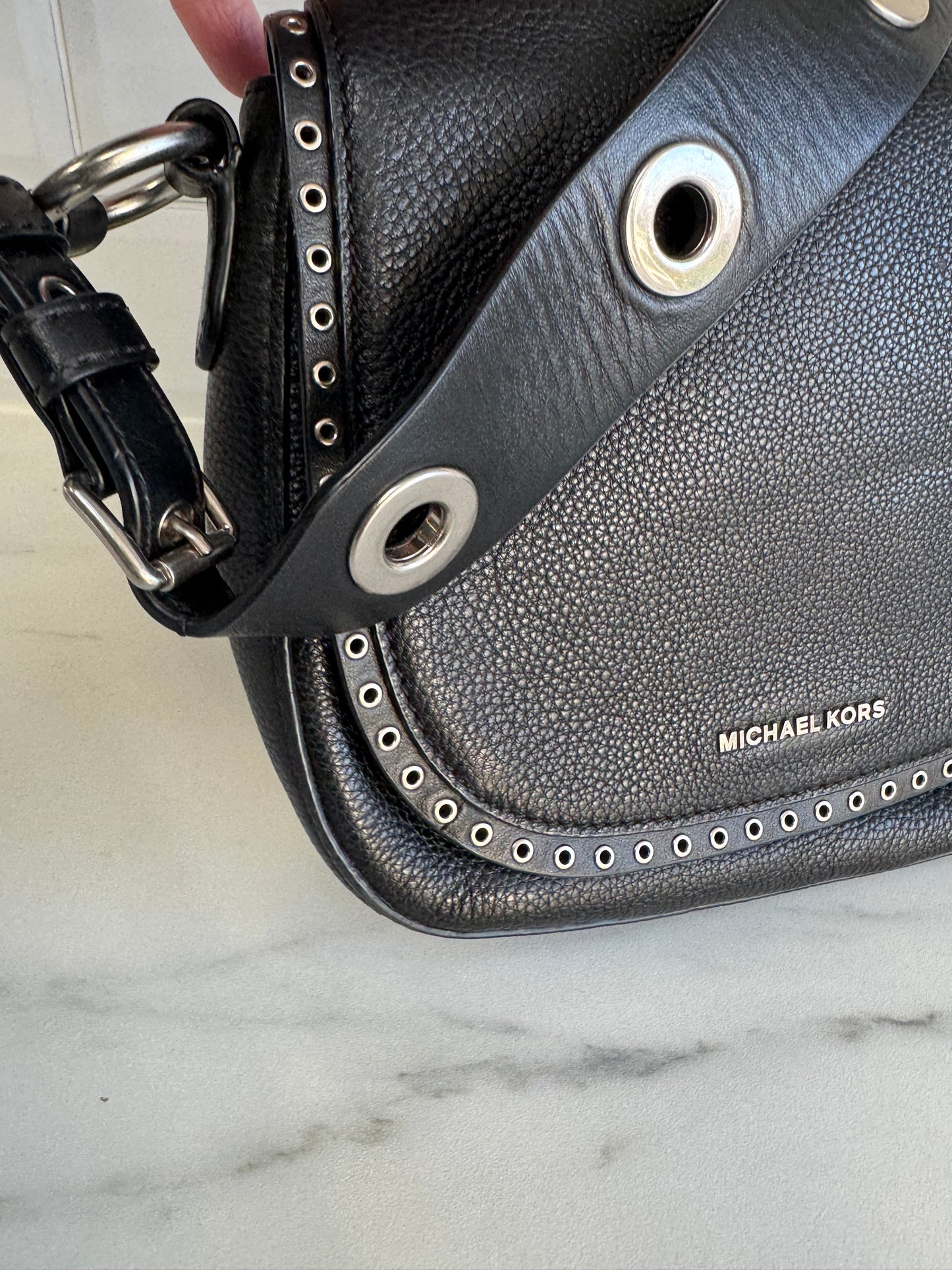 Michael Kors Brooklyn Saddle Bag - Black