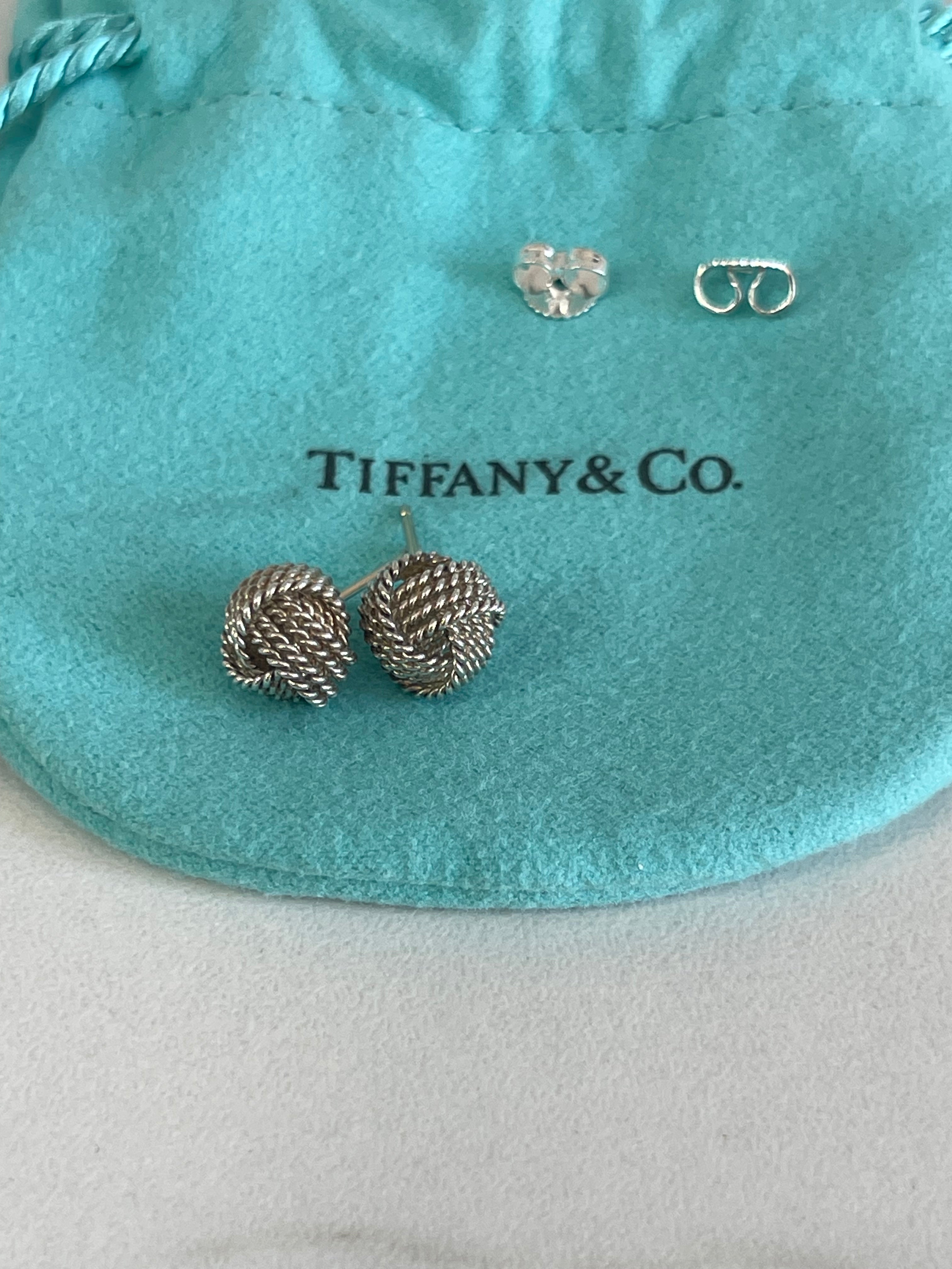 Tiffany and co hot sale knot earrings