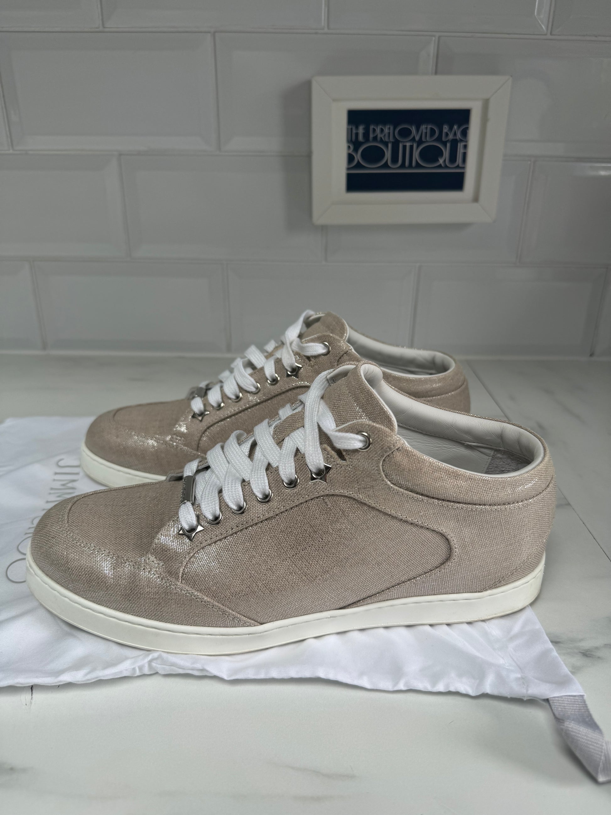 Jimmy Choo Miami Trainers Natural silver - Main Image