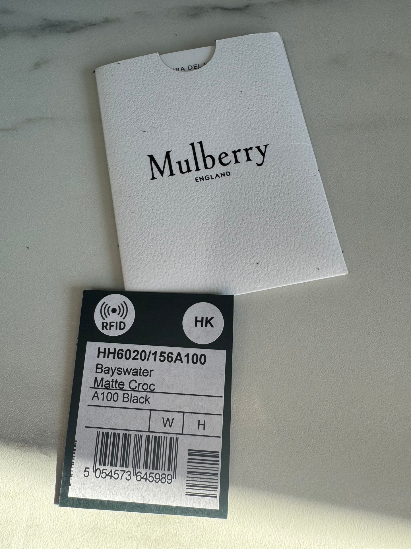 Mulberry Matte Croc Embossed Bayswater - Black