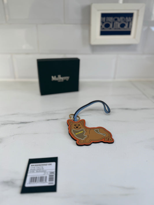 Mulberry Corgi Bag Charm/Keyring - Brown, Orange and Blue