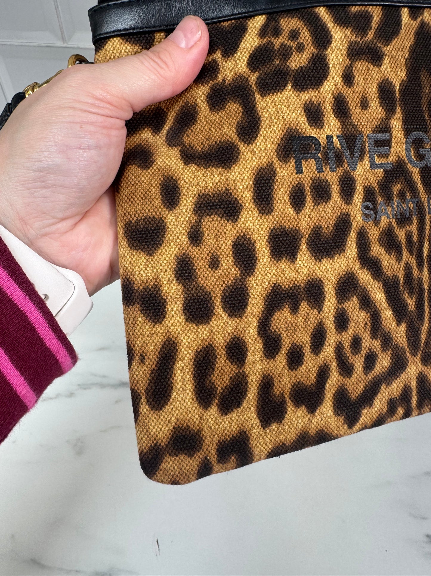Saint Laurent Rive Gauche Wristlet Pouch - Animal Print
