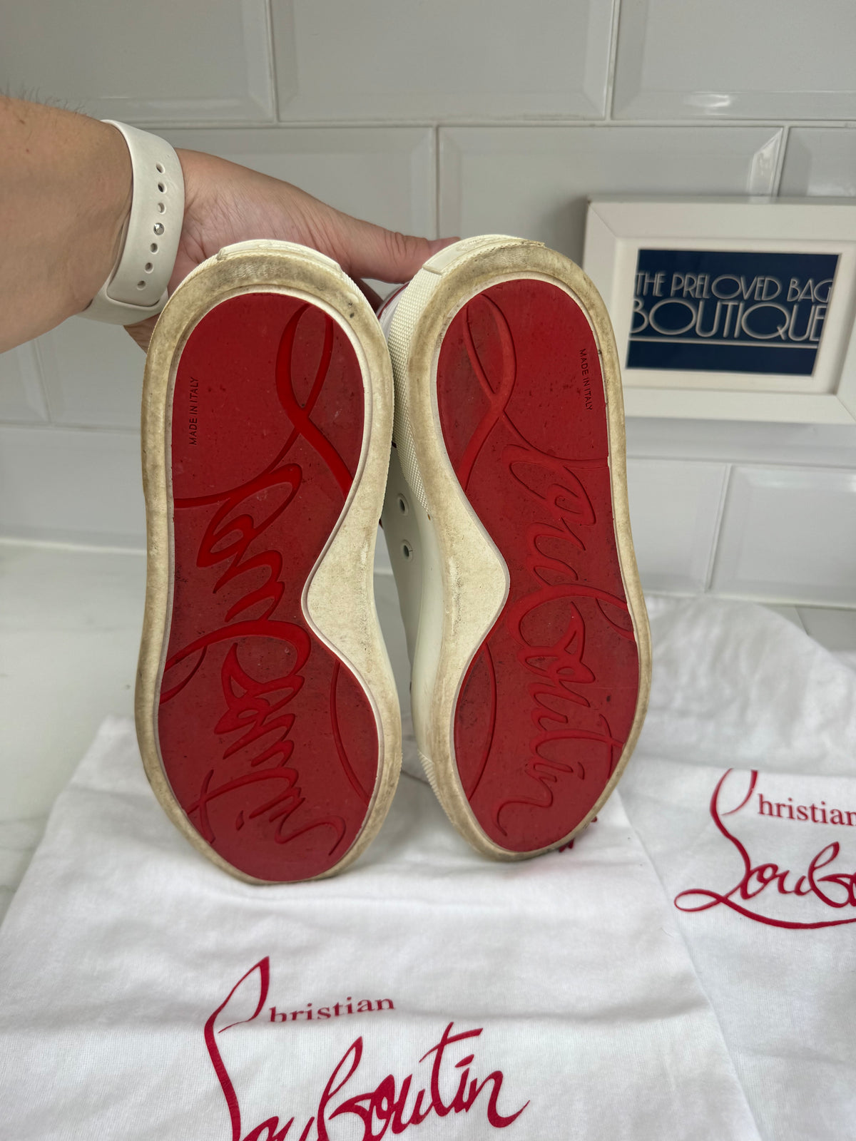 Christian Louboutin Viera Sneakers - White and Red