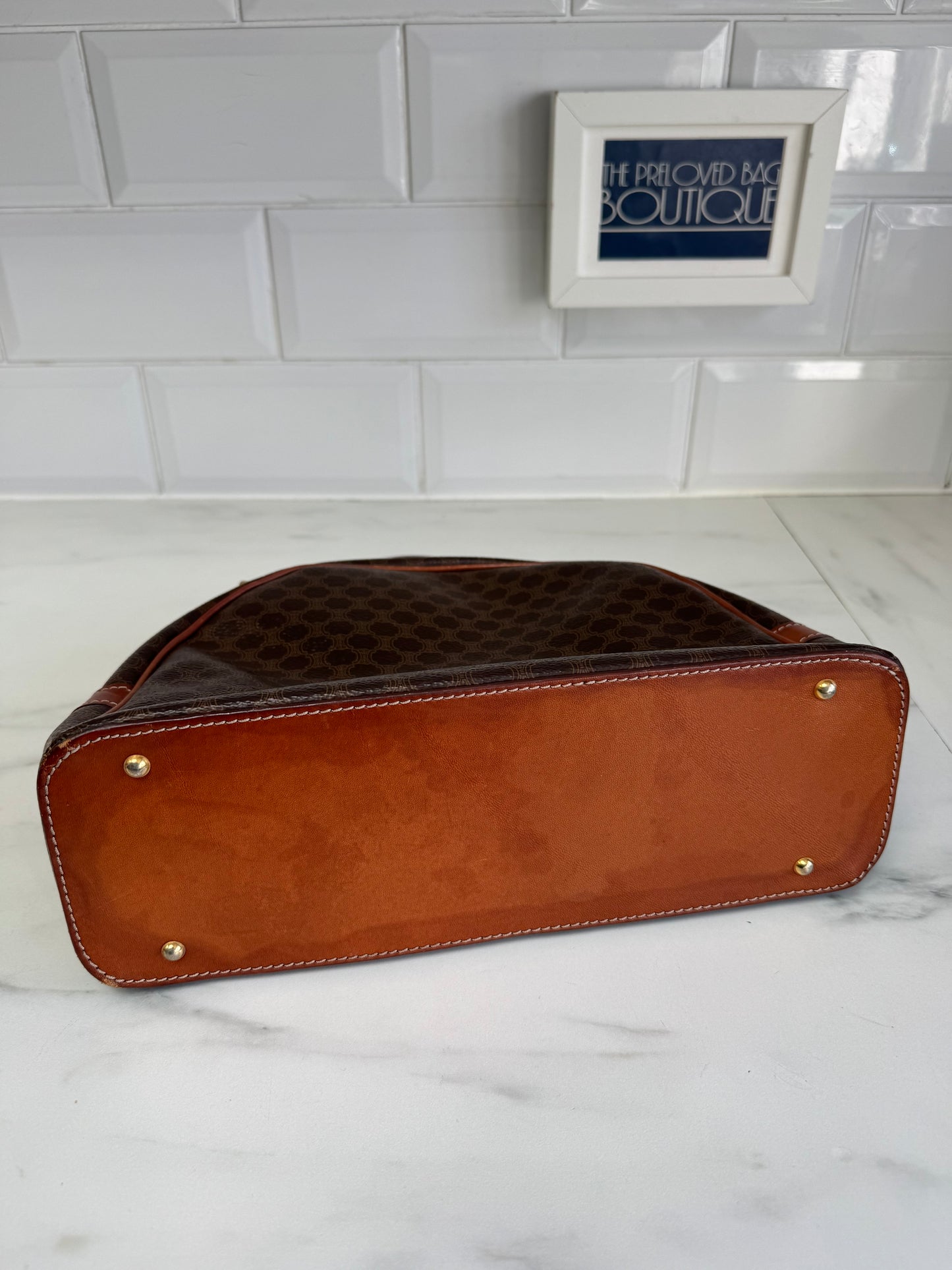 Celine Triomphe Macadam Small Vintage Bowling Bag - Monogram