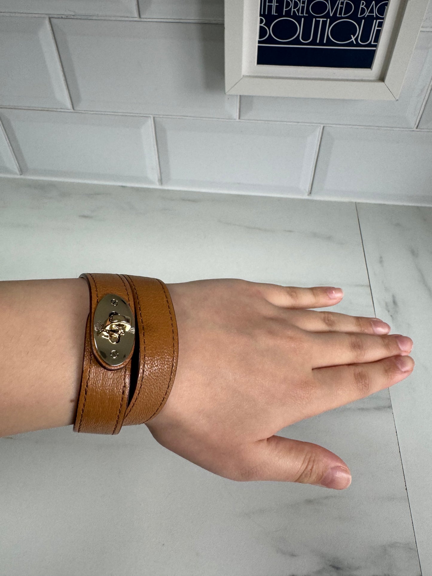 Mulberry Postmans Lock Wrap Around Bracelet - Deer Brown