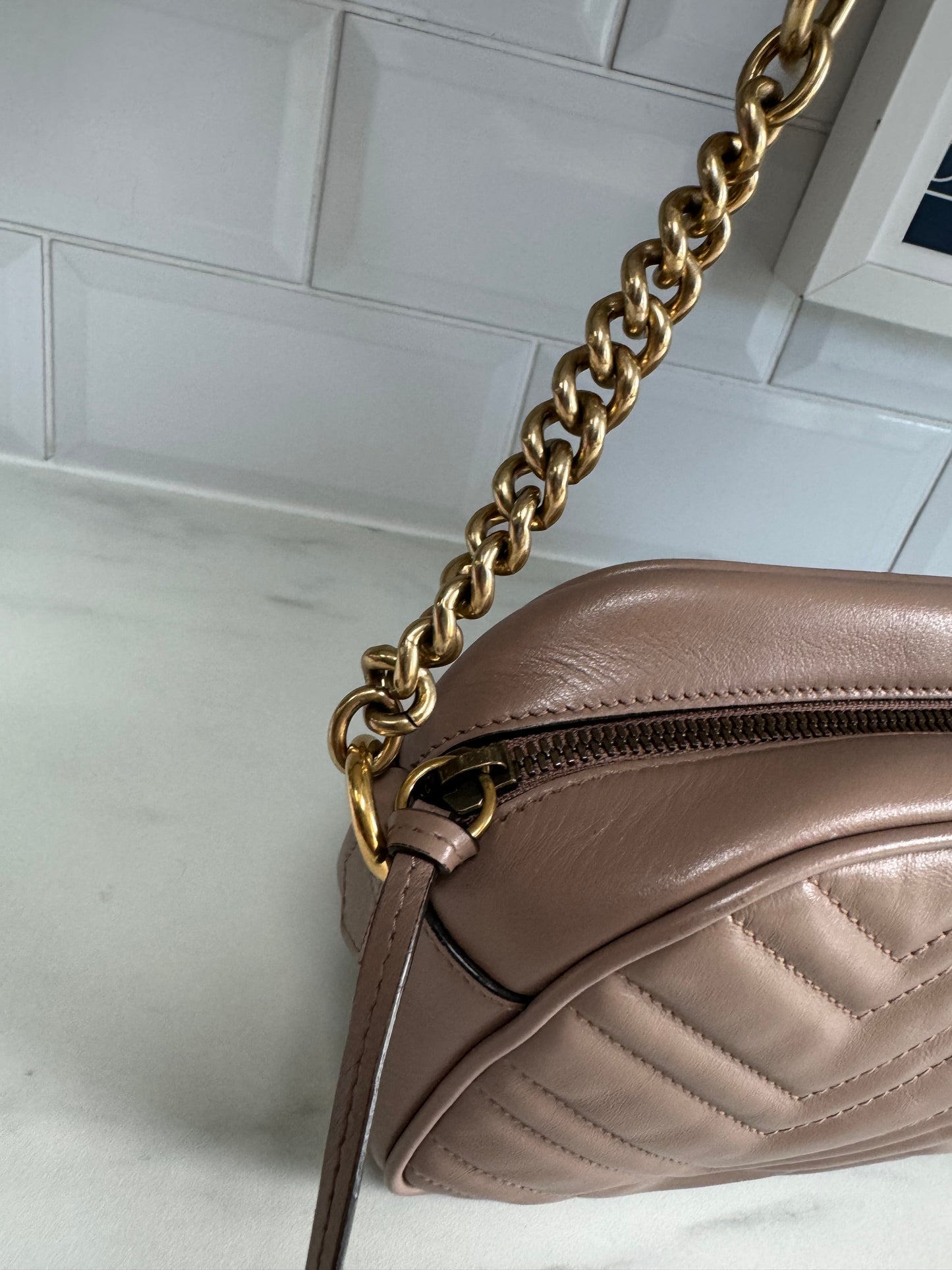 Gucci Marmont Shoulder Bag - Nude