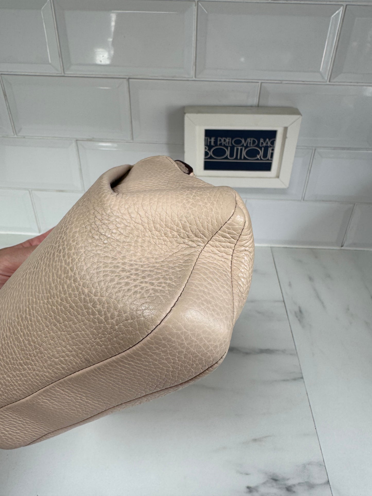 Strathberry Osette Drawstring Pouch Cross Body - Nude