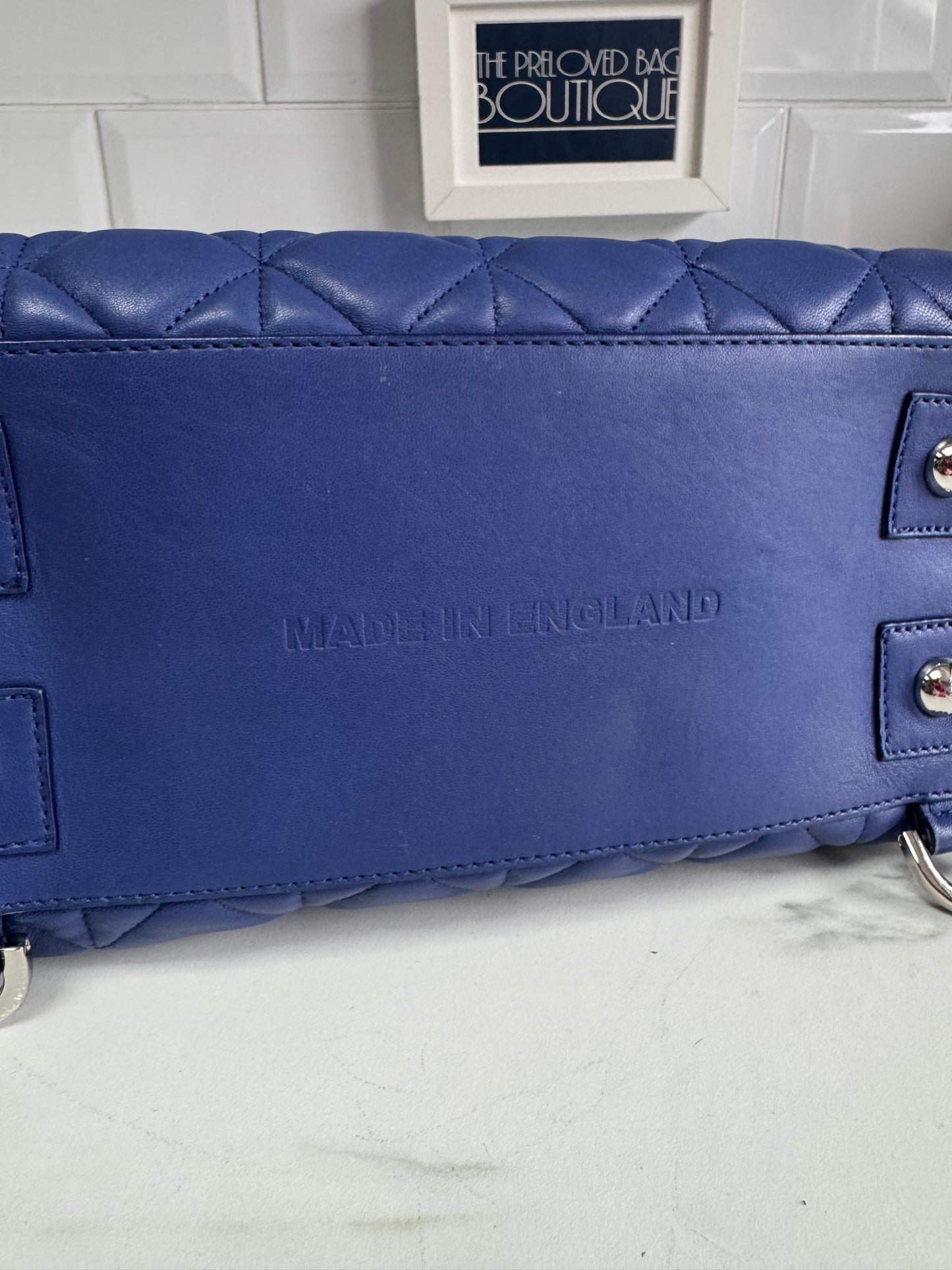 Mulberry Medium Quilted “Cara Delevingne” Backpack - Indigo Blue