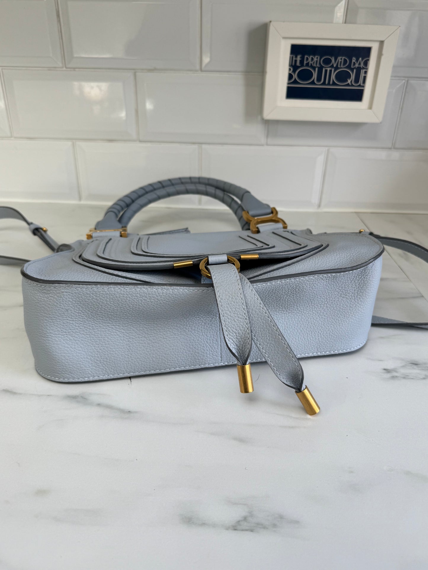 Chloé Small Marcie Saddle Bag - Washed Blue