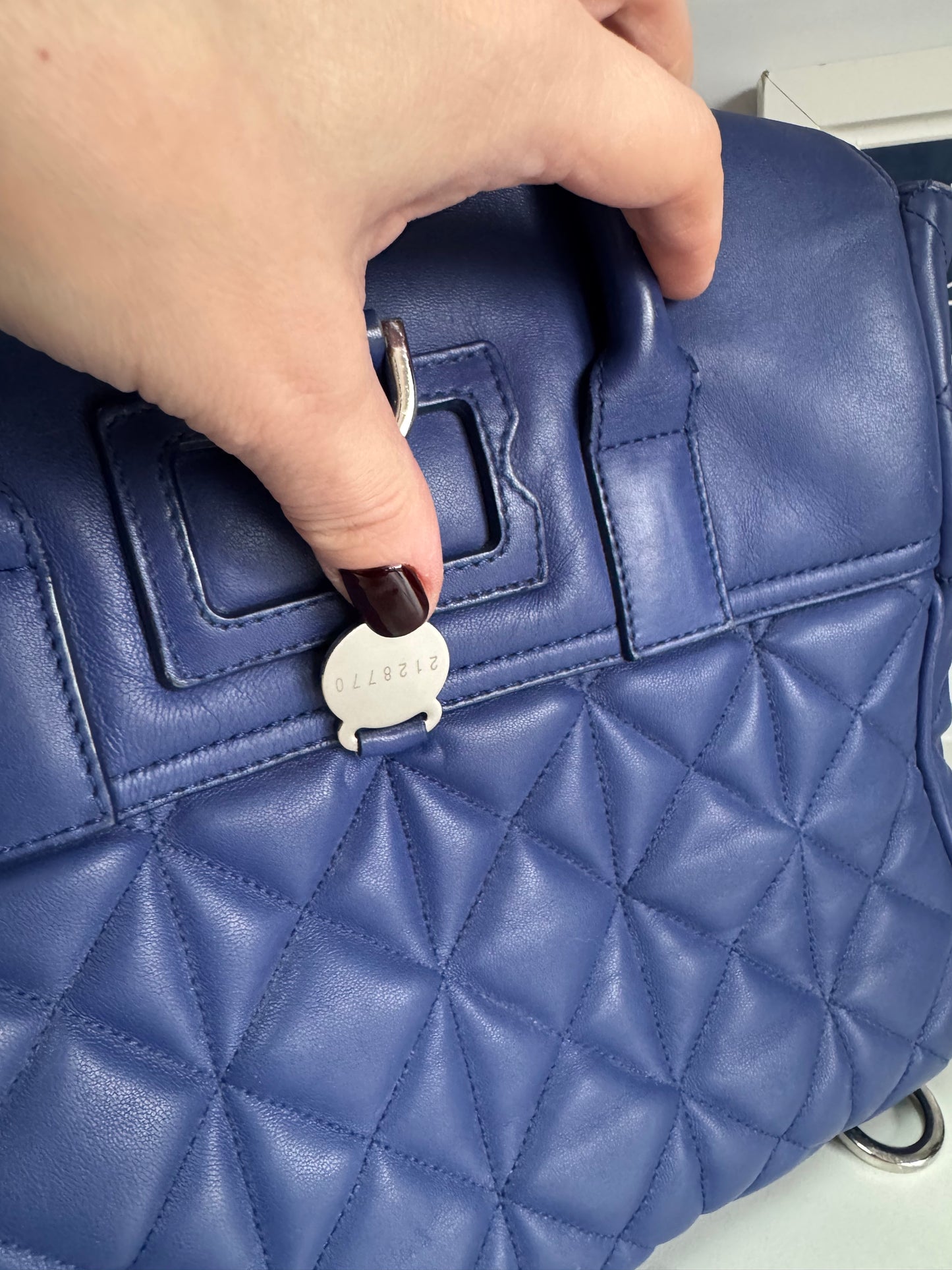 Mulberry Medium Quilted “Cara Delevingne” Backpack - Indigo Blue