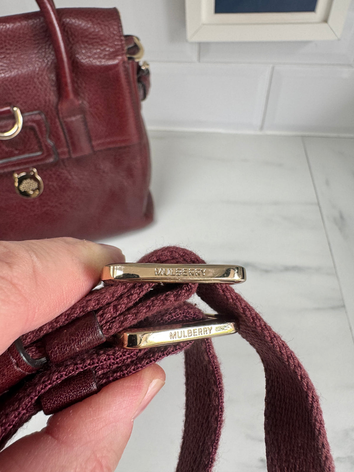 Mulberry “Limited Edition” Mini Cara Delevigne Backpack - Oxblood NVT