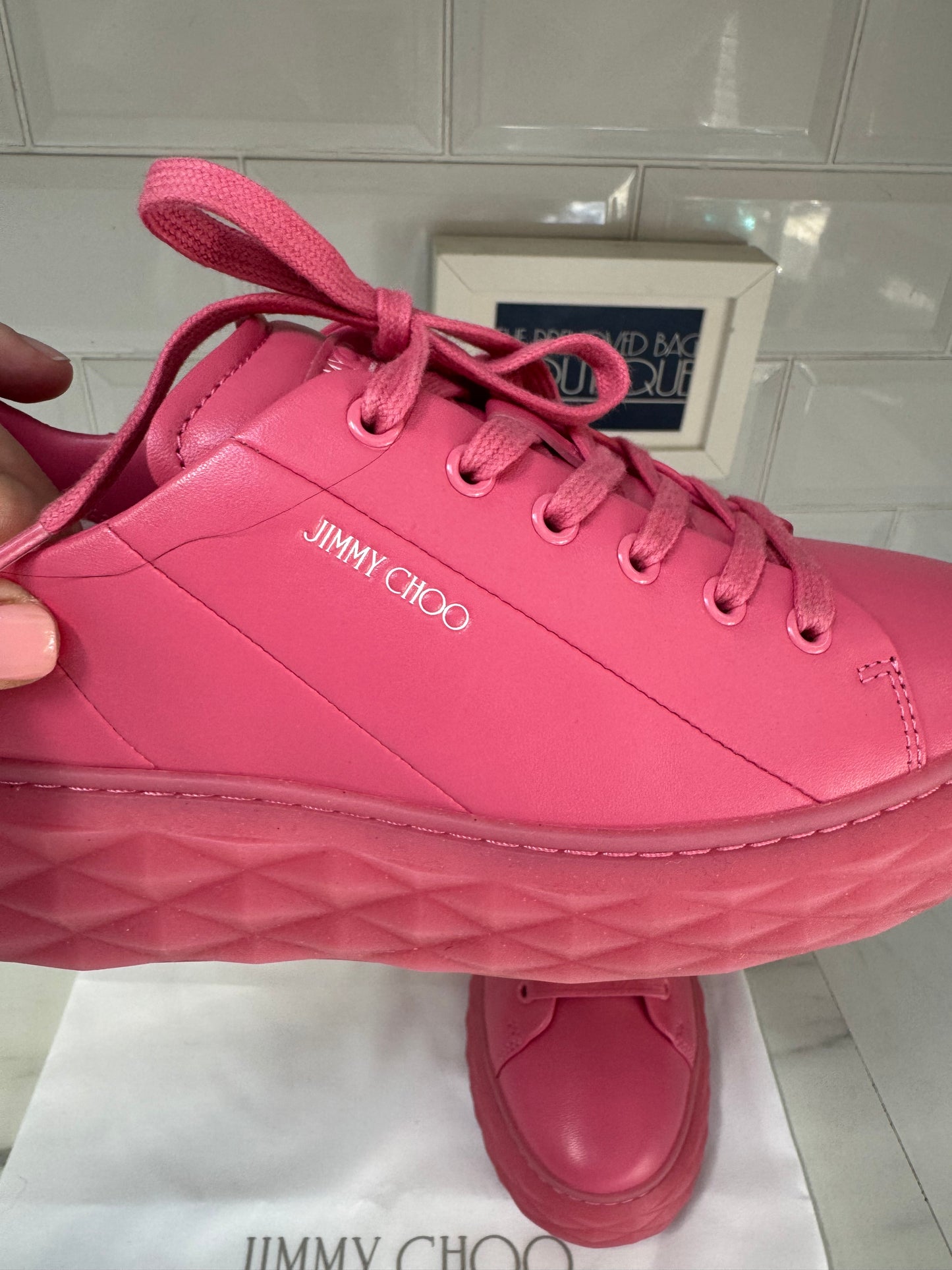 Jimmy Choo Diamond Light Maxi Trainers - Candy Pink