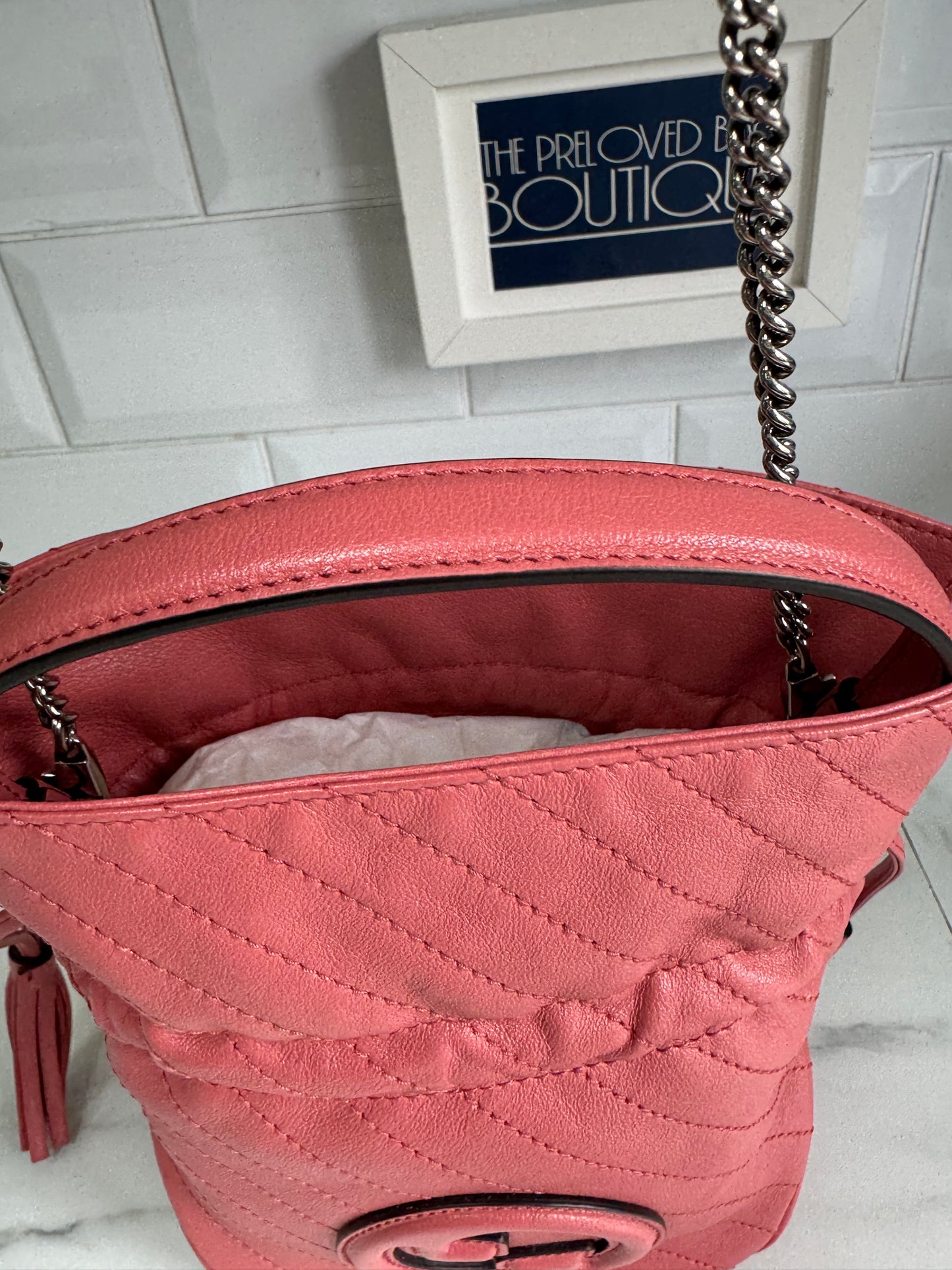 Gucci Blondie Mini Bucket Bag - Coral Pink