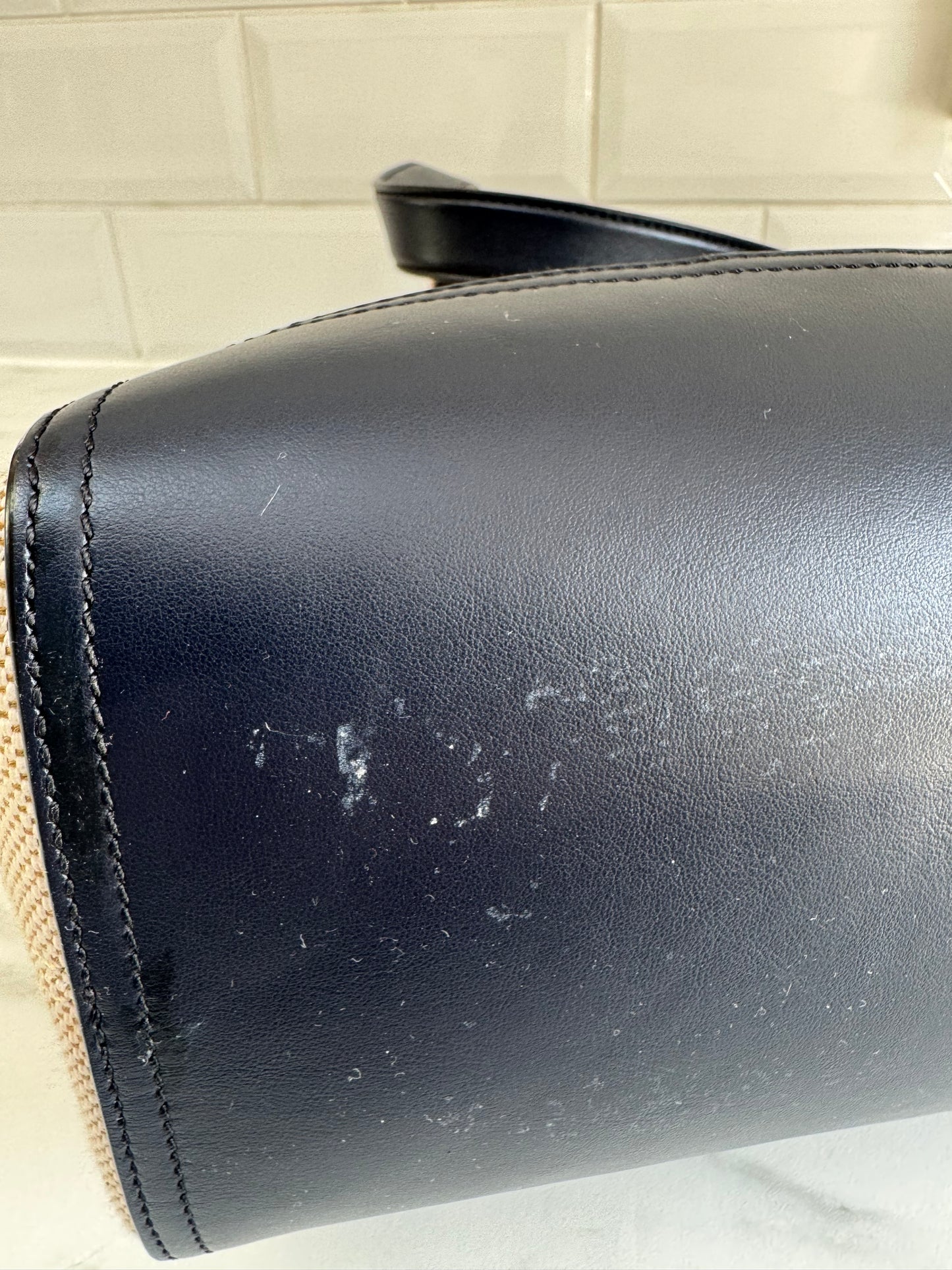 Mulberry Canvas Tote Bag - Ecru and Navy