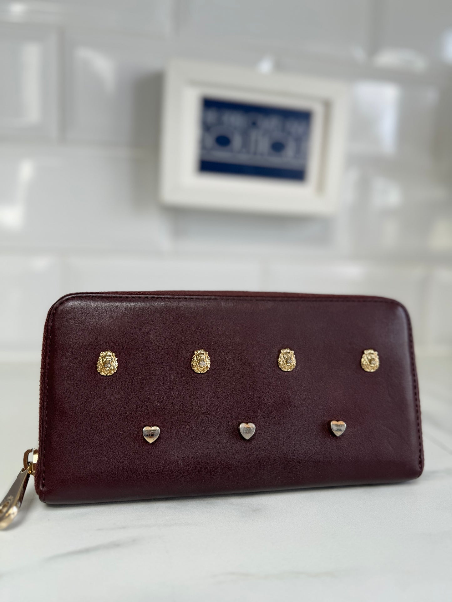 Mulberry Cara Rivet Long Continental Wallet - Oxblood