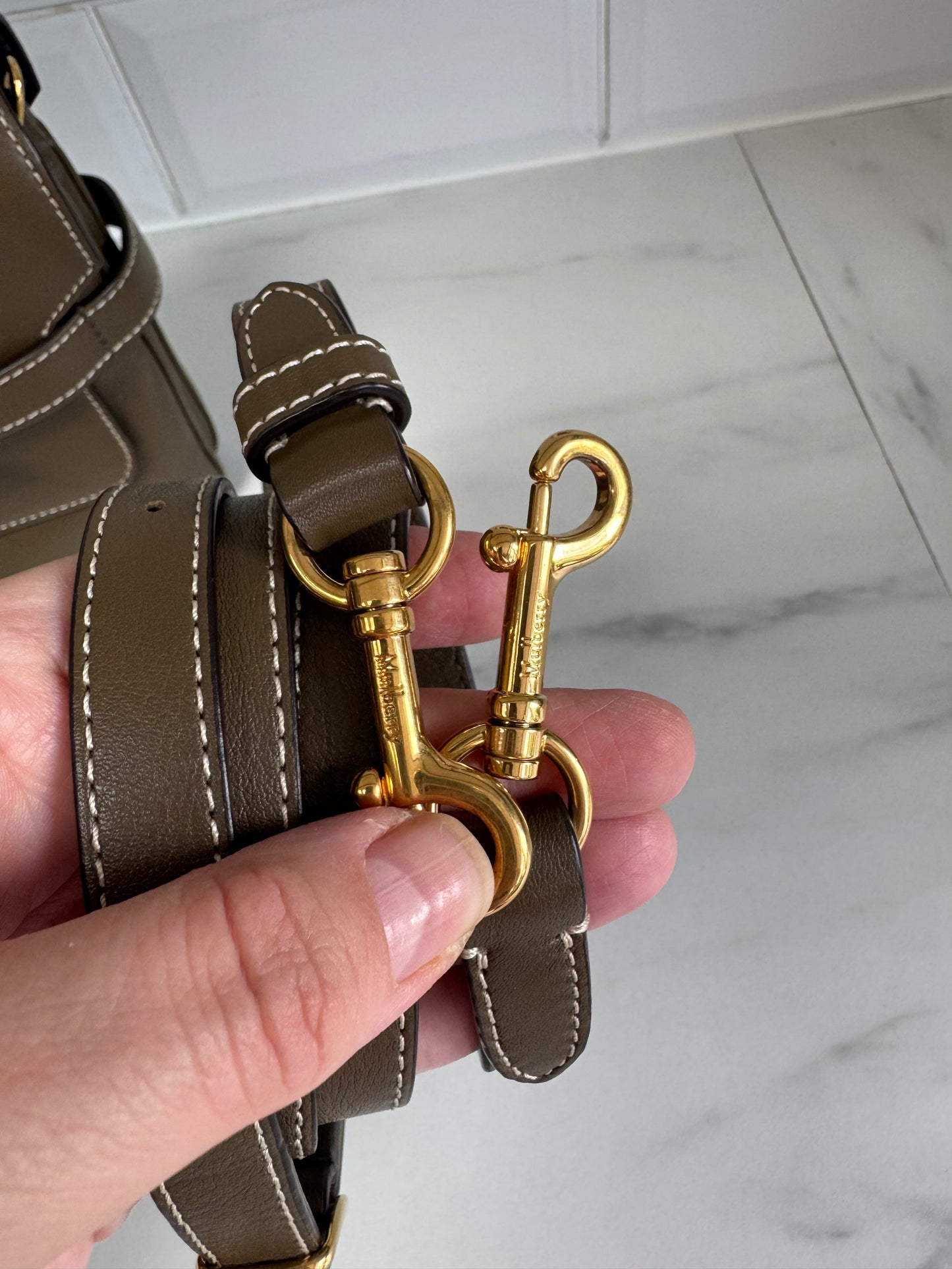 Mulberry Belted Bayswater Satchel - Dark Palm