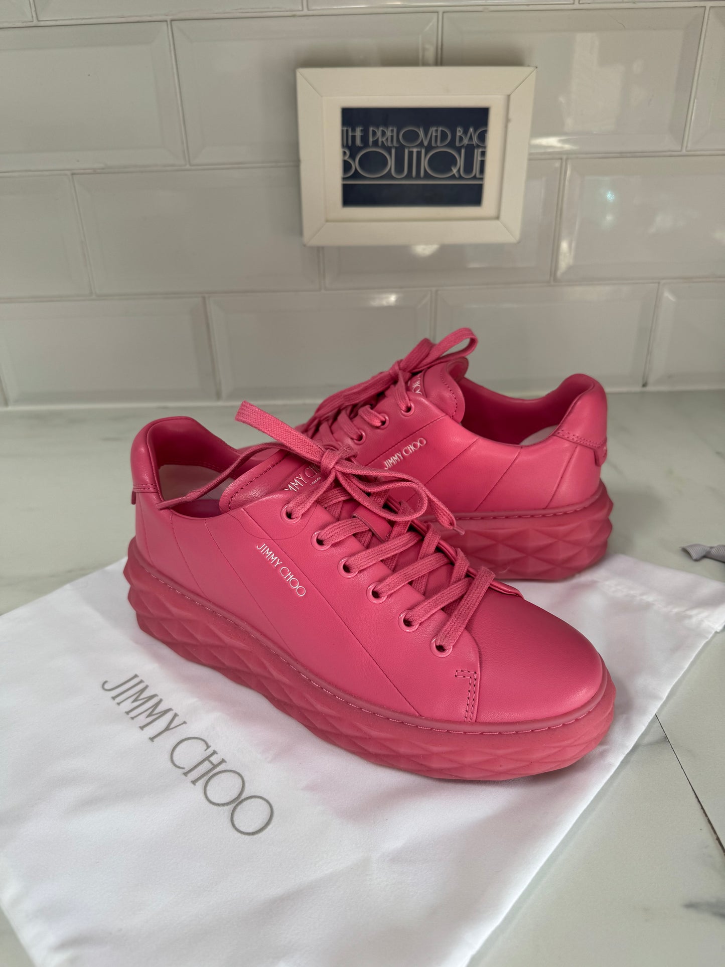 Jimmy Choo Diamond Light Maxi Trainers - Candy Pink