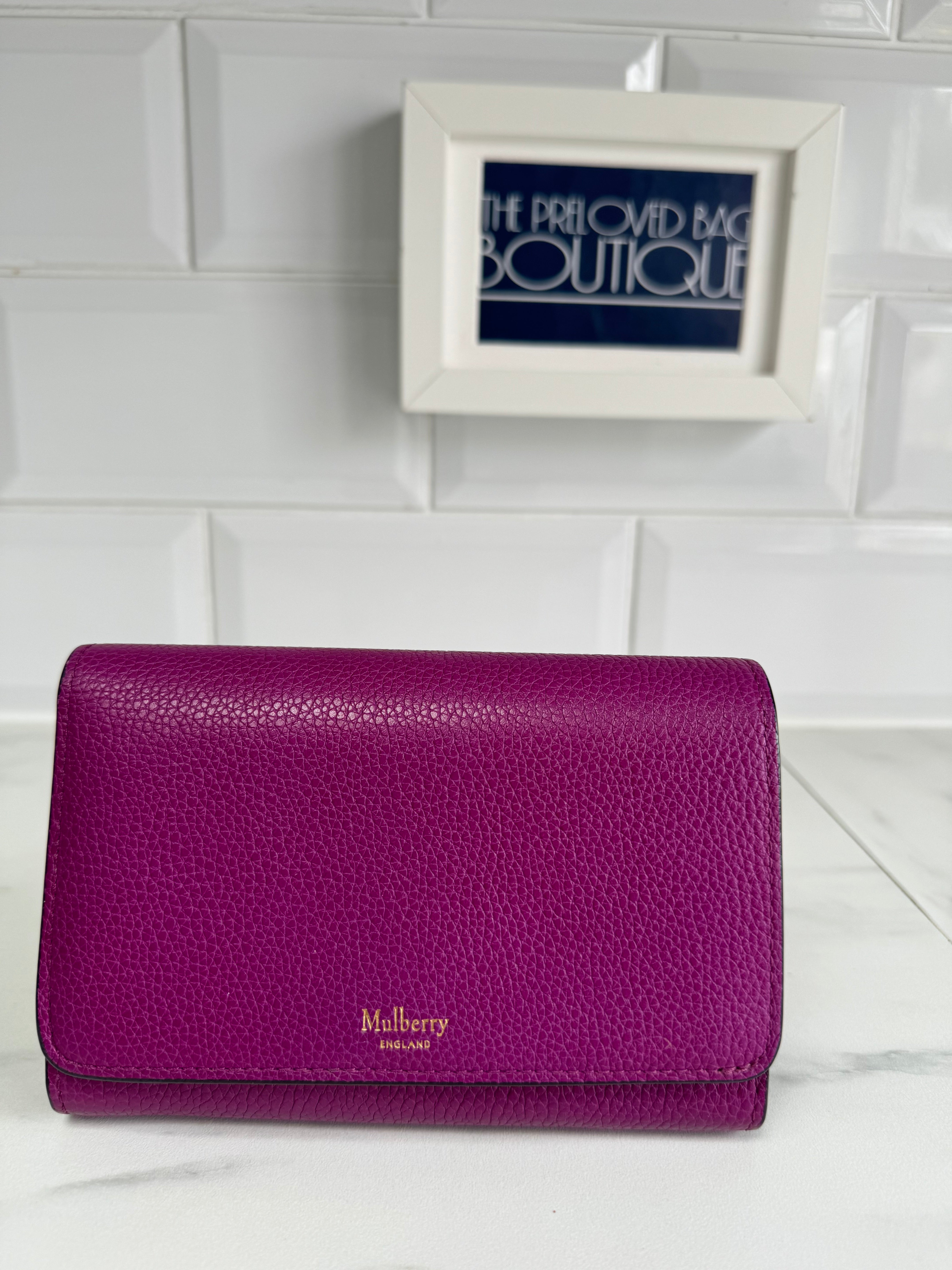 Mulberry | Bags | Mulberry Mitzy Purple Patent Leather Silver Zip Top Pouch  Clutch Vguc | Poshmark