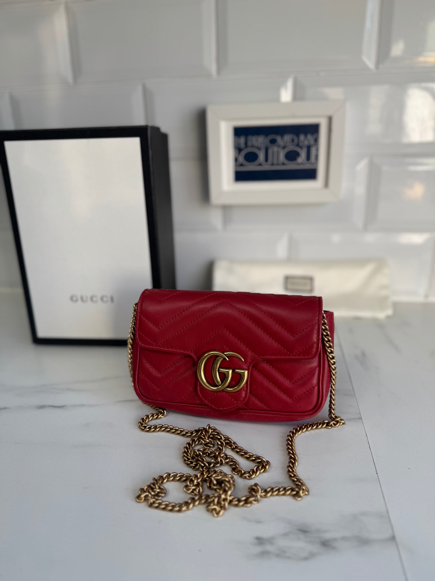 Gucci Super Mini Marmont - Red