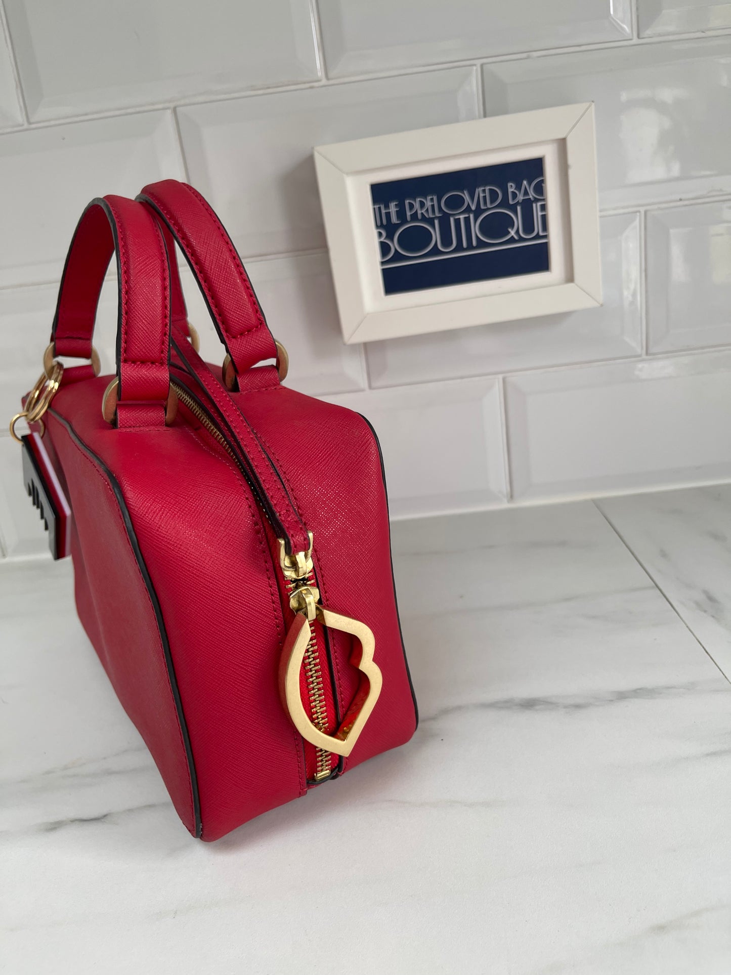 Lulu Guinness Top handle boxy bag - Red