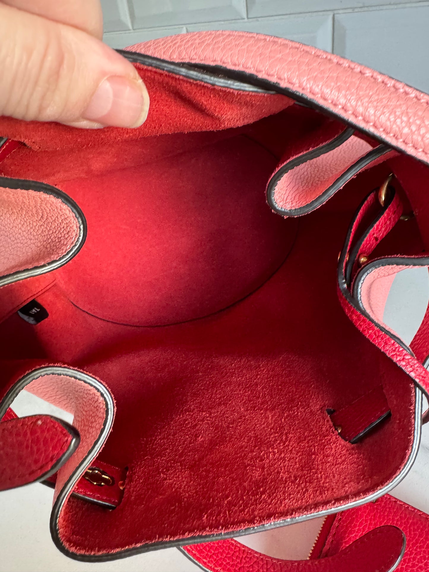 Mulberry Abbey Bucket Bag - Macaroon Pink & Red